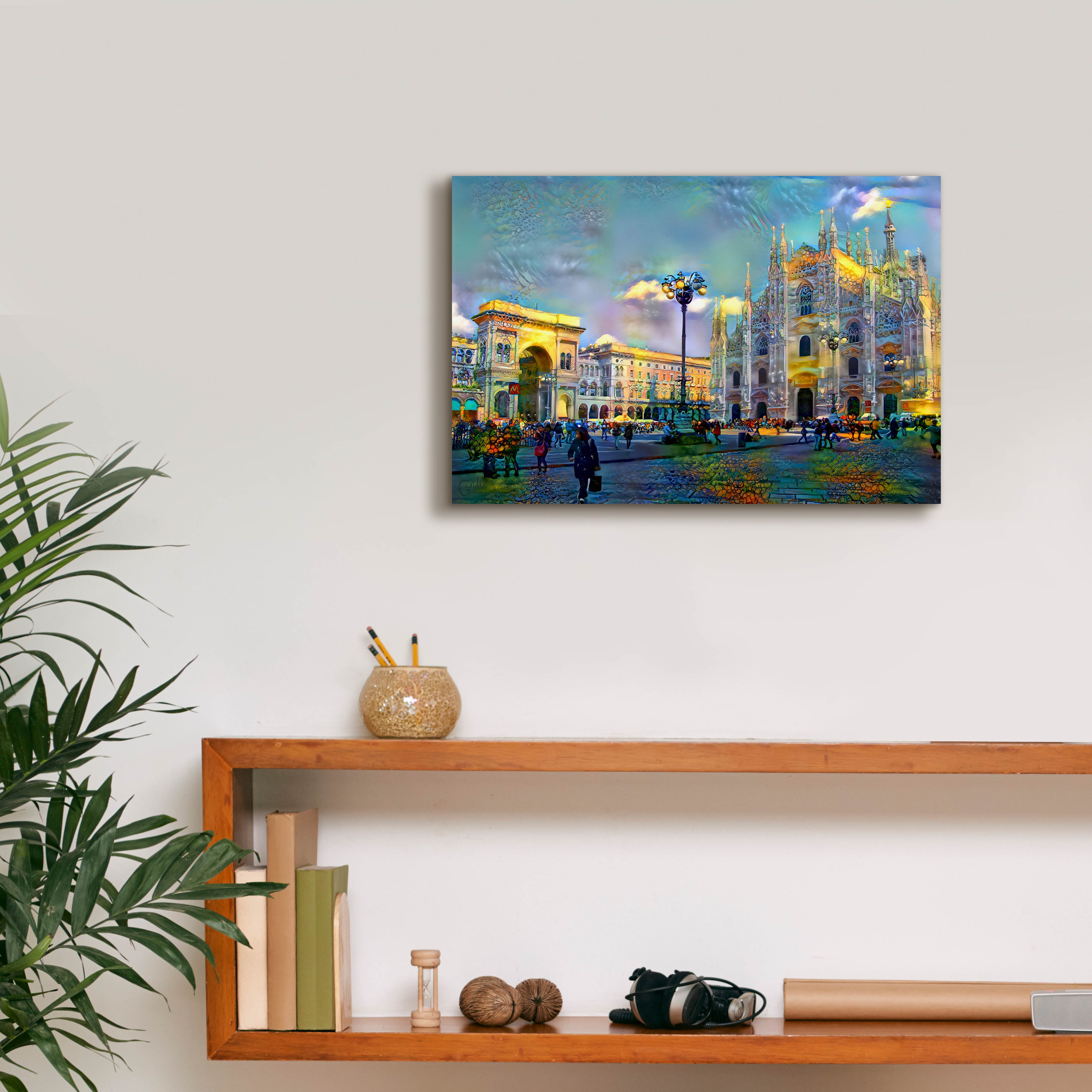 'Milan Italy Piazza del Duomo' by Pedro Gavidia, Canvas Wall Art,18 x 12