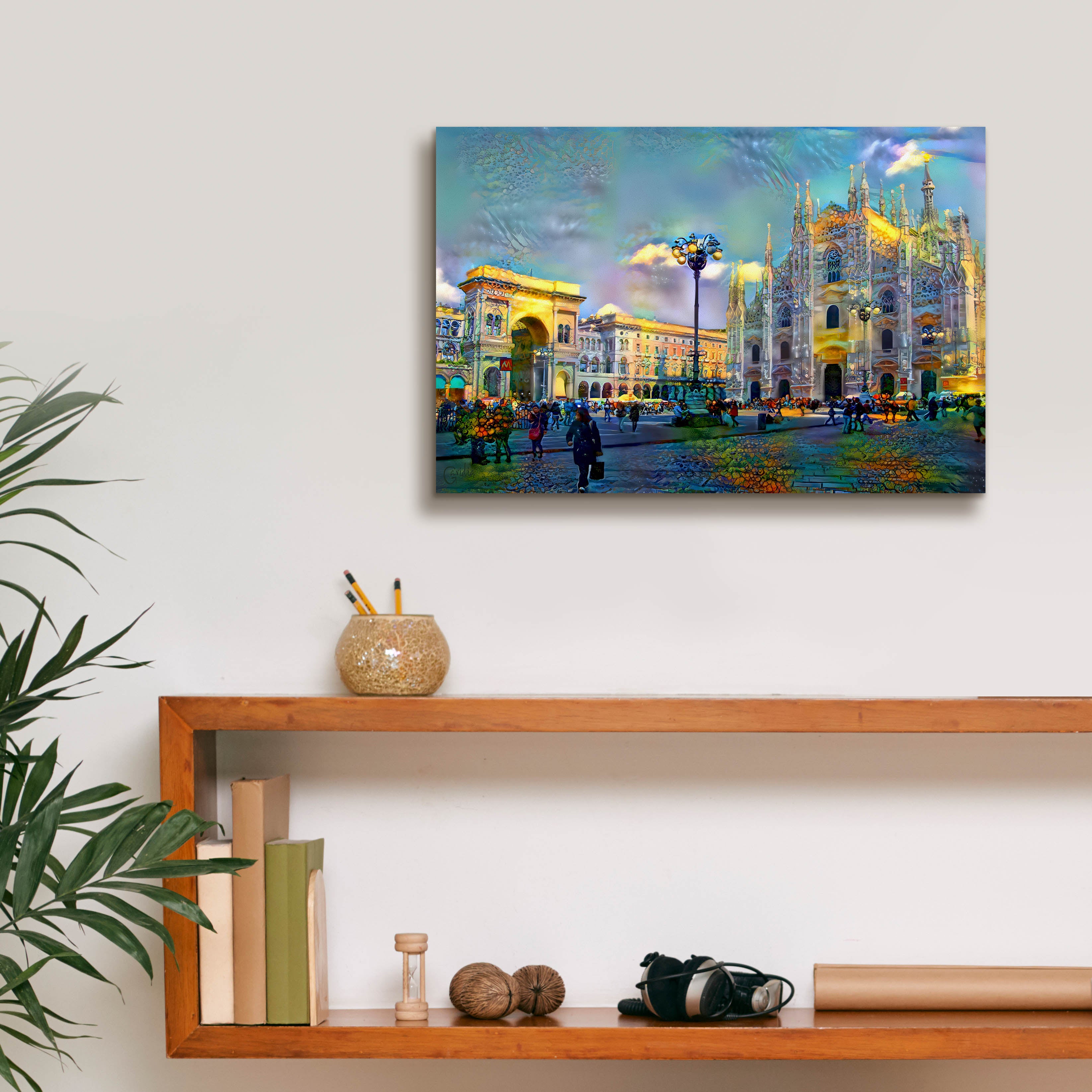 'Milan Italy Piazza del Duomo' by Pedro Gavidia, Canvas Wall Art,18 x 12