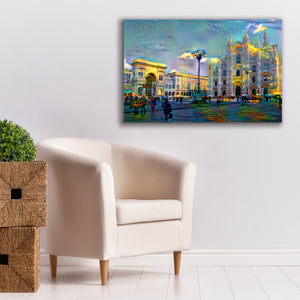 'Milan Italy Piazza del Duomo' by Pedro Gavidia, Canvas Wall Art,40 x 26