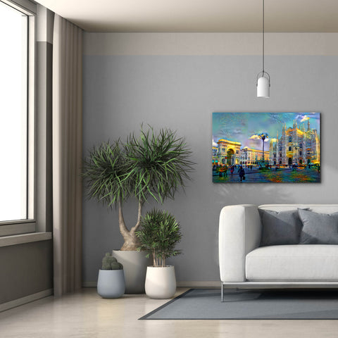 Image of 'Milan Italy Piazza del Duomo' by Pedro Gavidia, Canvas Wall Art,40 x 26