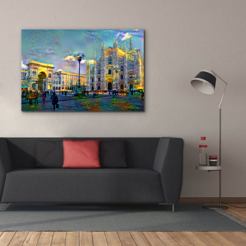 Image of 'Milan Italy Piazza del Duomo' by Pedro Gavidia, Canvas Wall Art,60 x 40