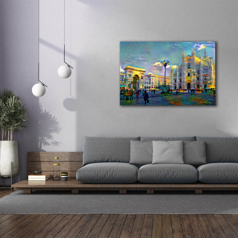 Image of 'Milan Italy Piazza del Duomo' by Pedro Gavidia, Canvas Wall Art,60 x 40
