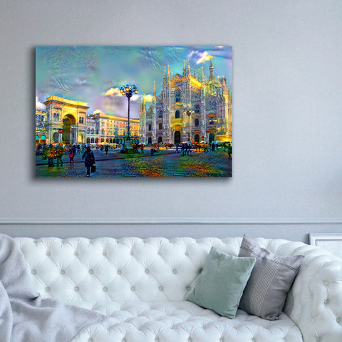 Image of 'Milan Italy Piazza del Duomo' by Pedro Gavidia, Canvas Wall Art,60 x 40