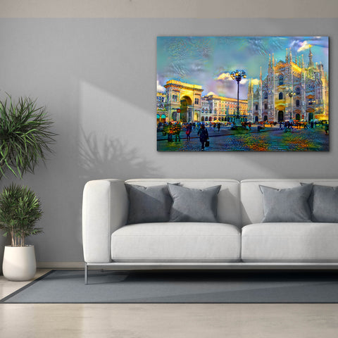 Image of 'Milan Italy Piazza del Duomo' by Pedro Gavidia, Canvas Wall Art,60 x 40