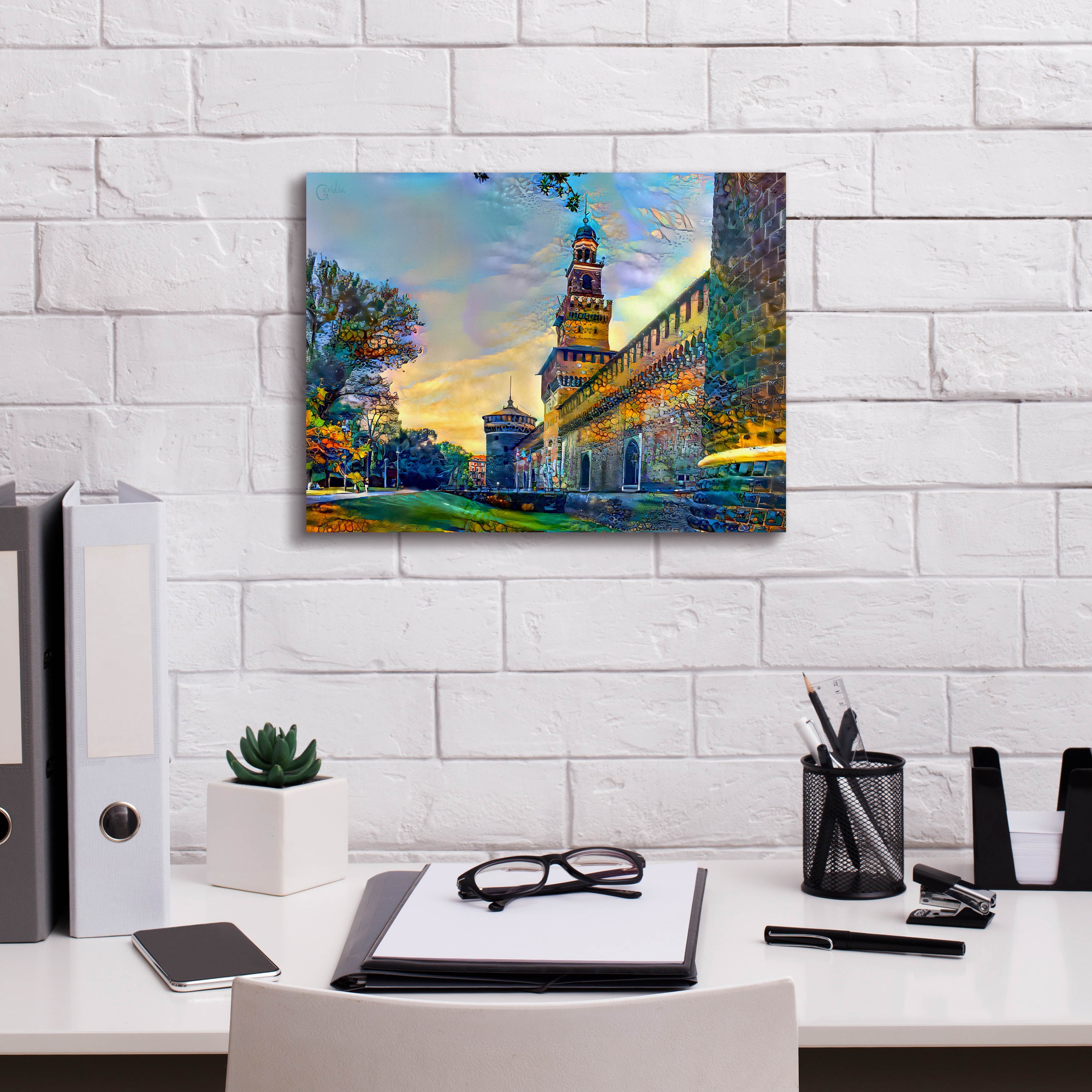'Milan Italy Castello Sforzesco' by Pedro Gavidia, Canvas Wall Art,16 x 12