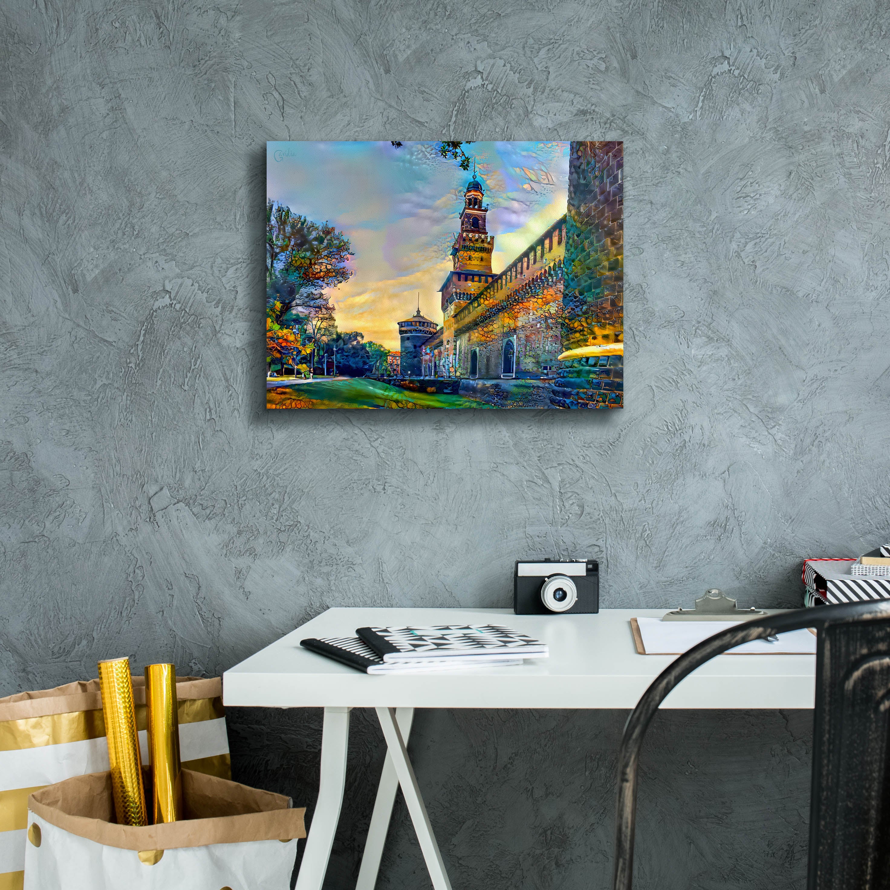 'Milan Italy Castello Sforzesco' by Pedro Gavidia, Canvas Wall Art,16 x 12