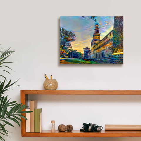 Image of 'Milan Italy Castello Sforzesco' by Pedro Gavidia, Canvas Wall Art,16 x 12