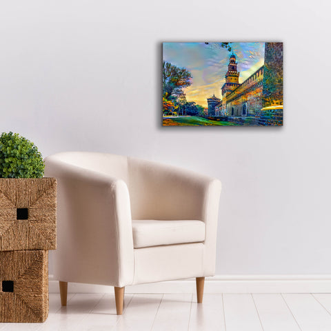 Image of 'Milan Italy Castello Sforzesco' by Pedro Gavidia, Canvas Wall Art,26 x 18