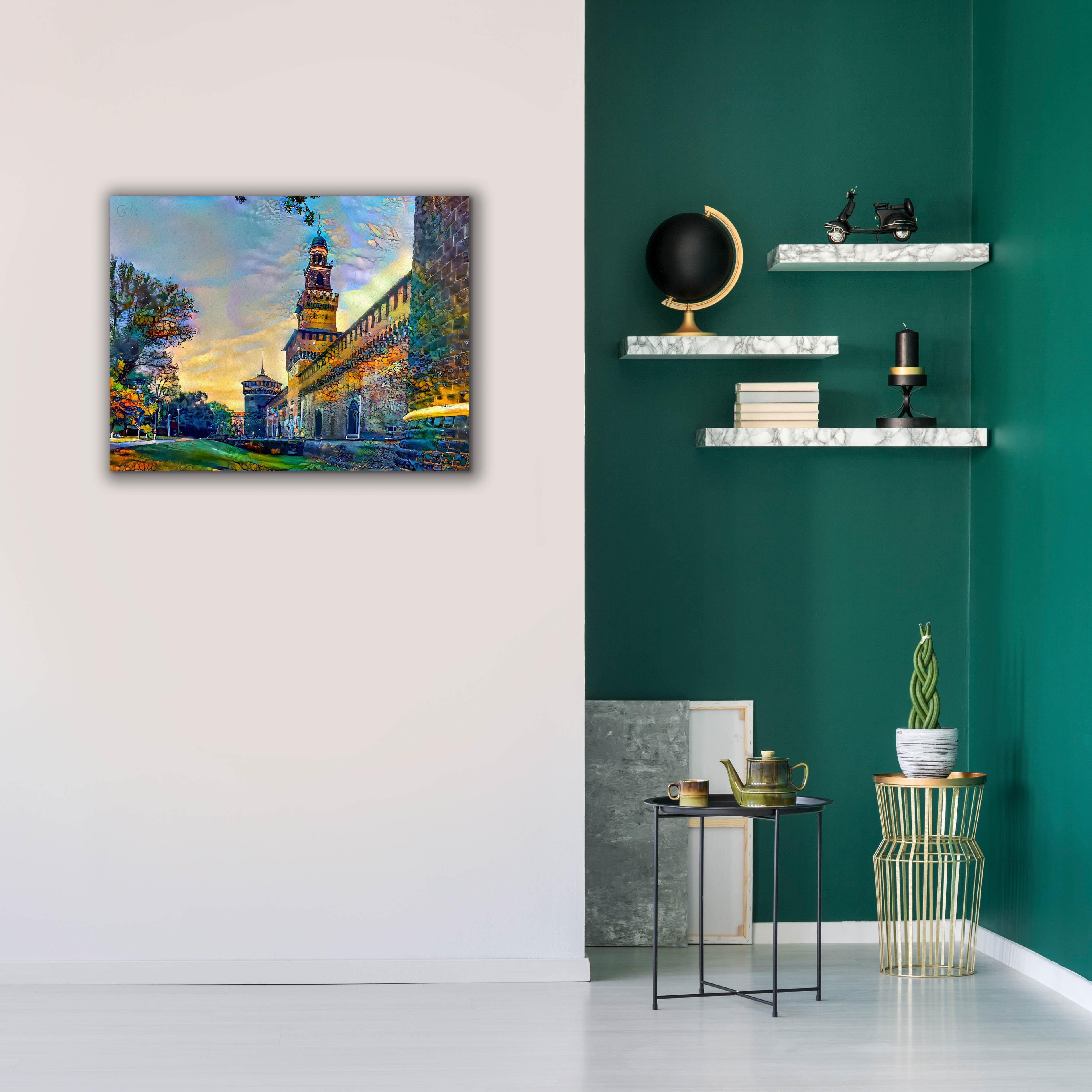 'Milan Italy Castello Sforzesco' by Pedro Gavidia, Canvas Wall Art,34 x 26