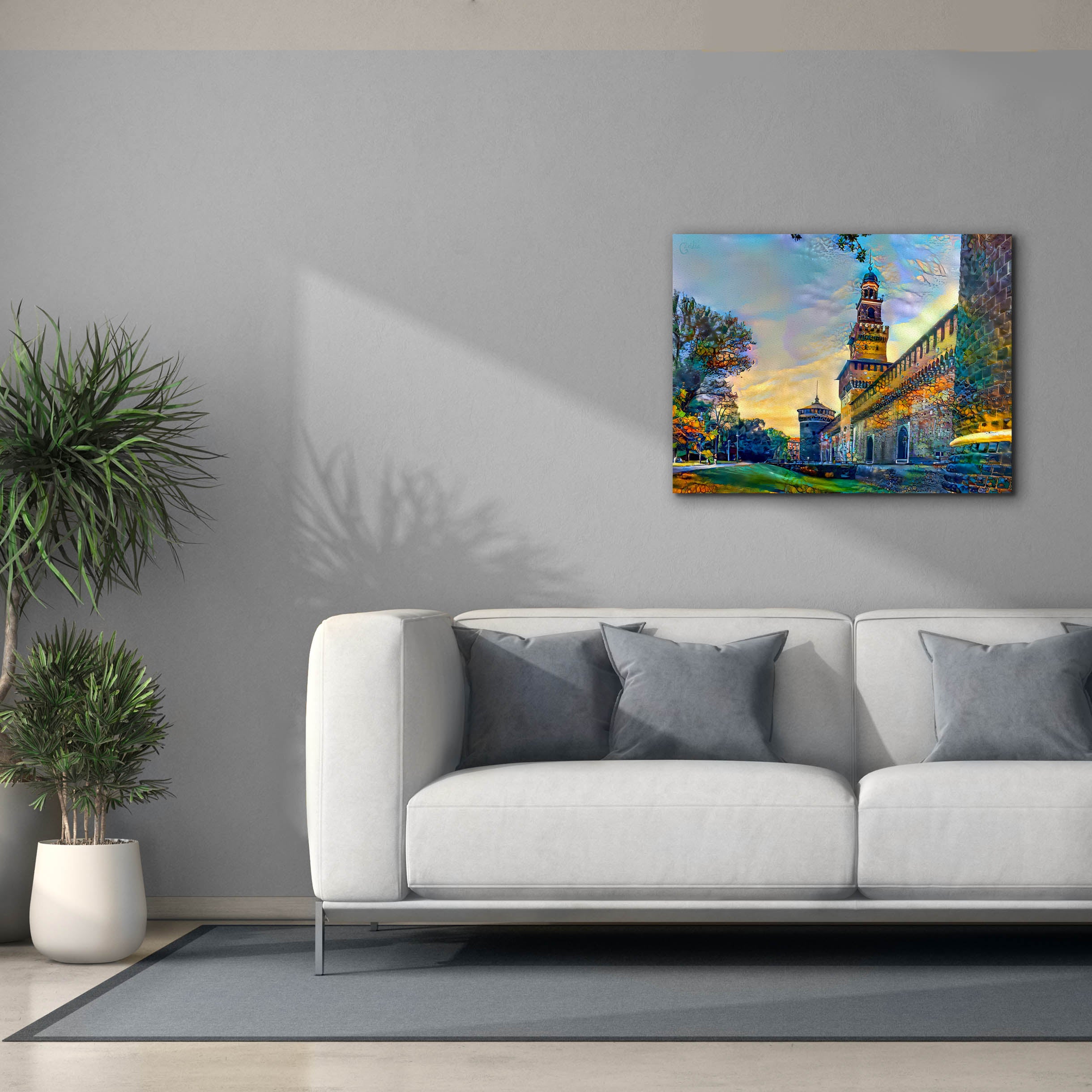 'Milan Italy Castello Sforzesco' by Pedro Gavidia, Canvas Wall Art,34 x 26