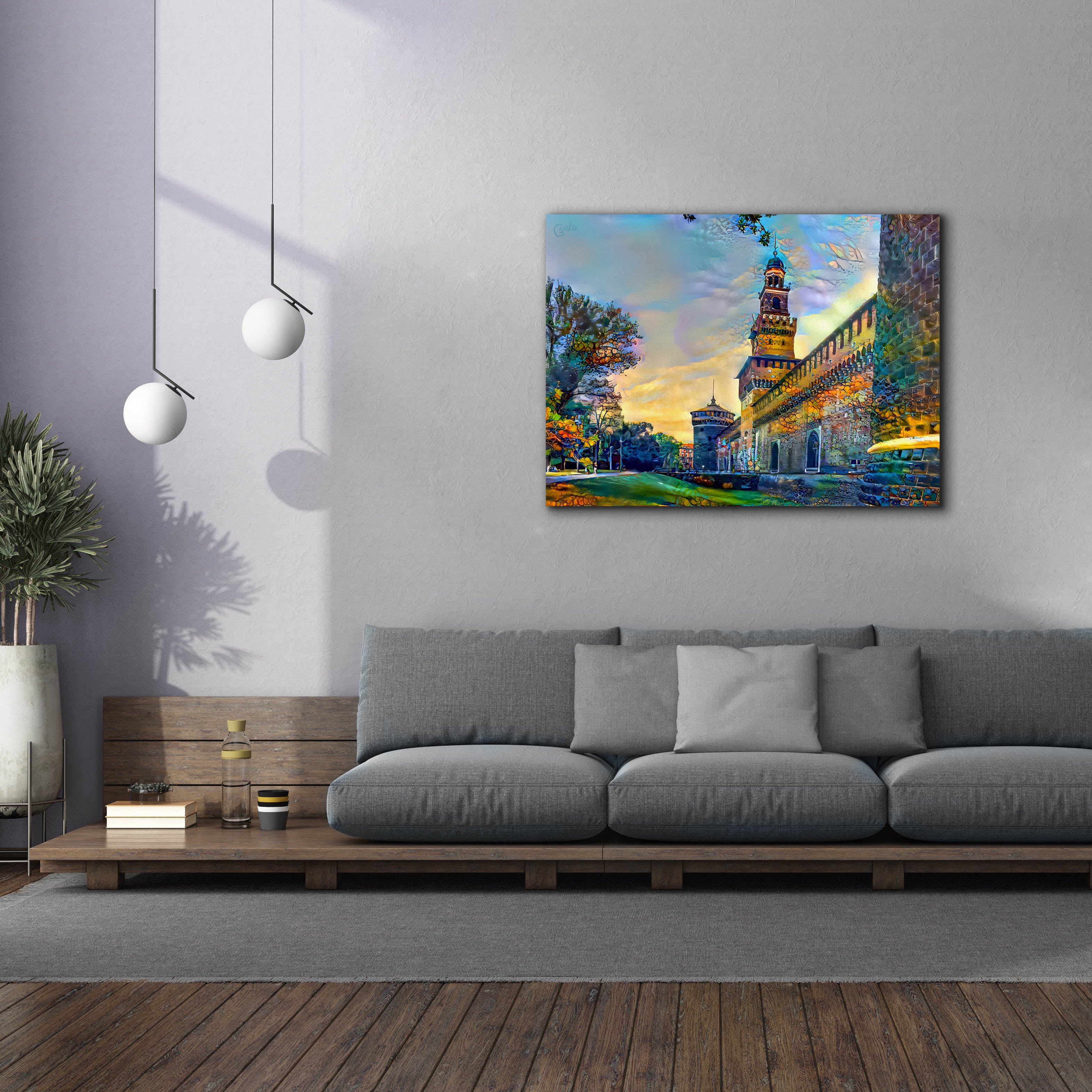 'Milan Italy Castello Sforzesco' by Pedro Gavidia, Canvas Wall Art,54 x 40