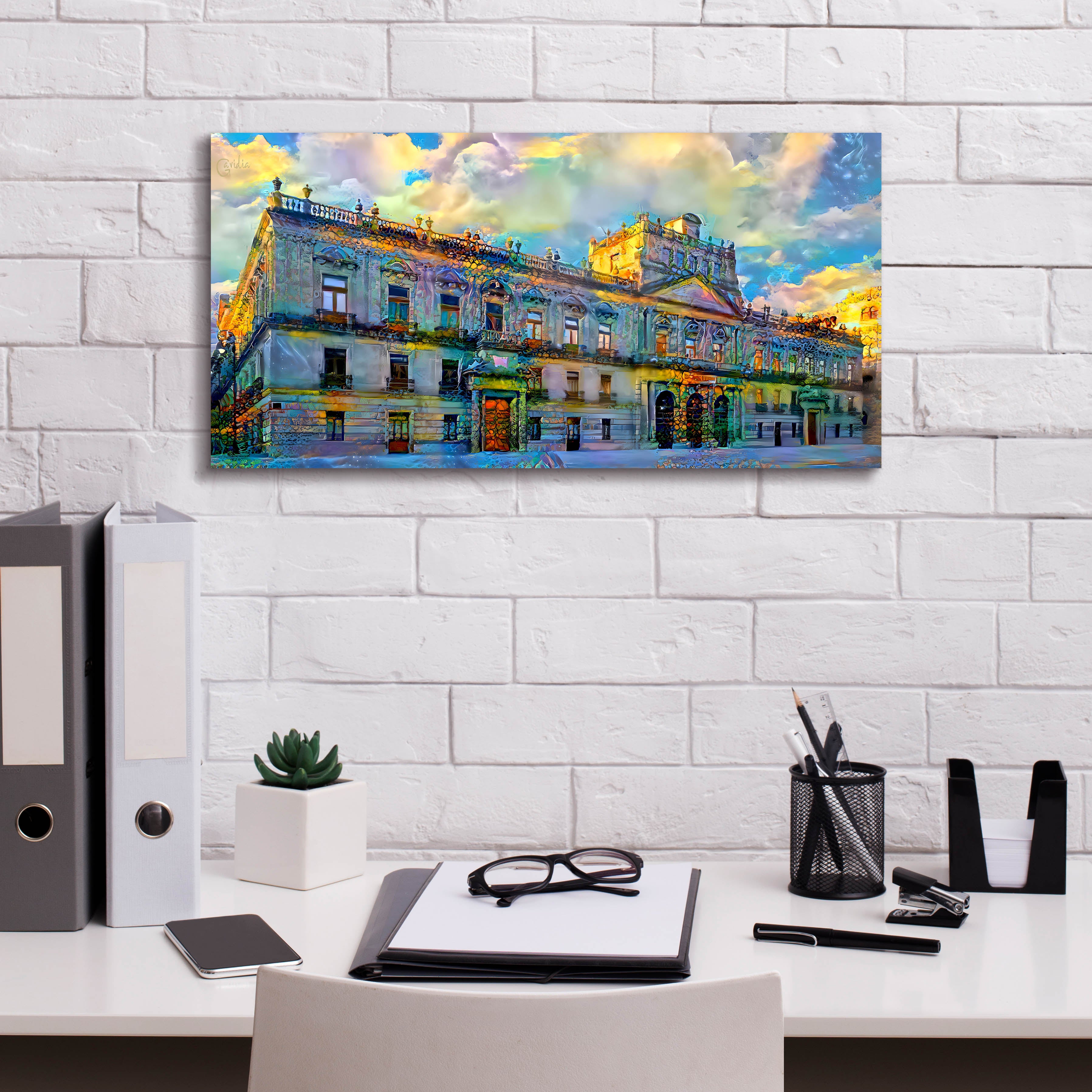 'Mexico City Palace of Mines' by Pedro Gavidia, Canvas Wall Art,24 x 12