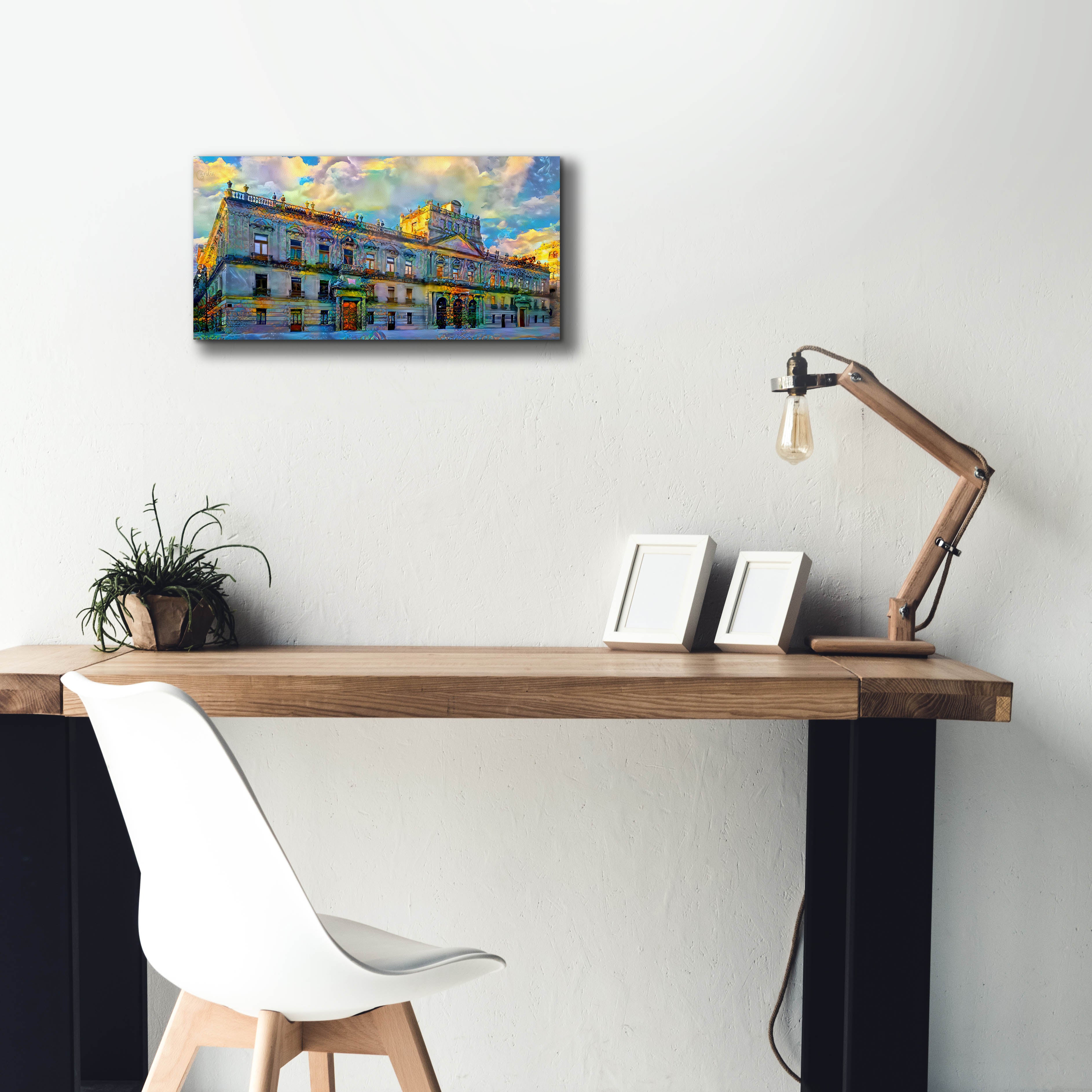 'Mexico City Palace of Mines' by Pedro Gavidia, Canvas Wall Art,24 x 12