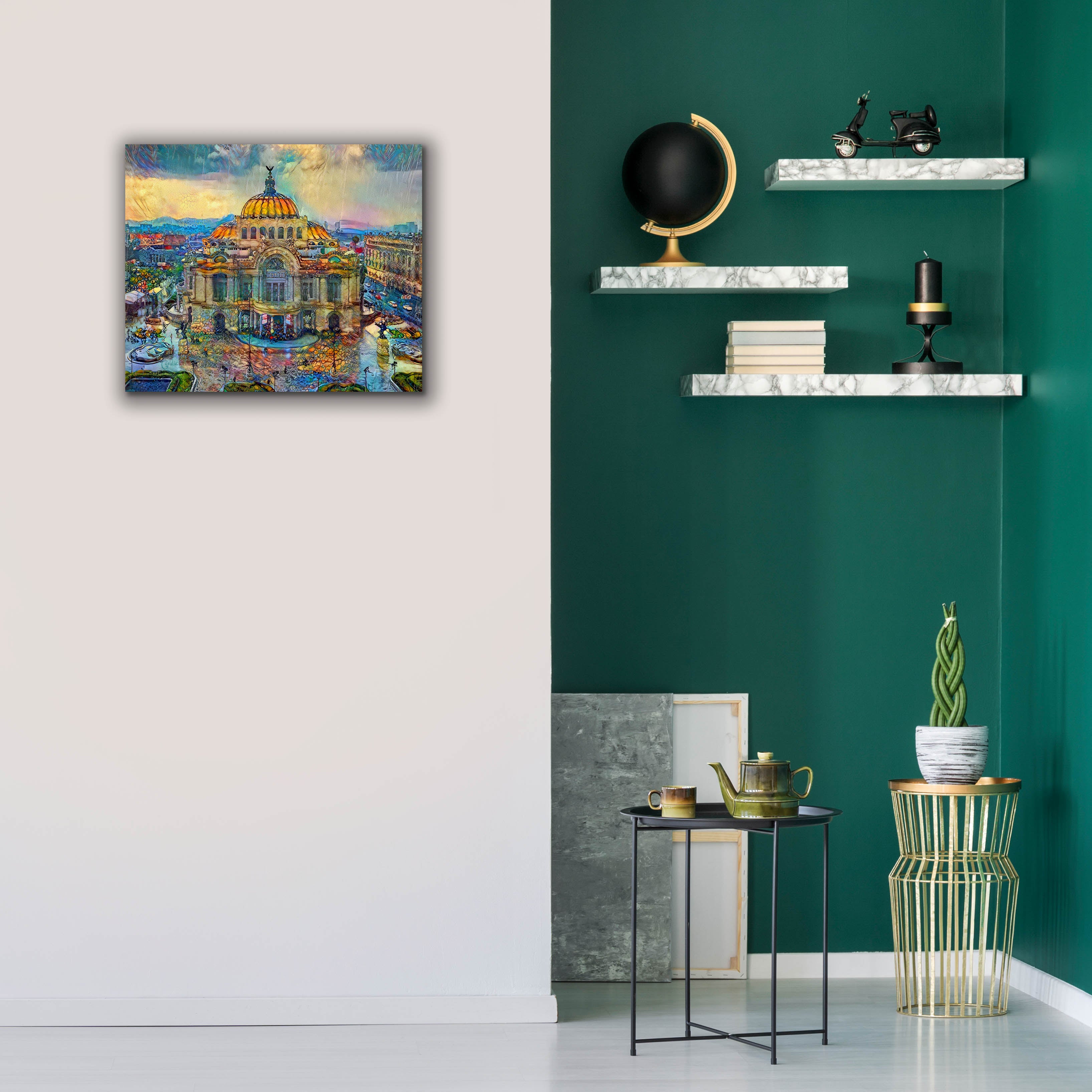'Mexico City Palace of Fine Arts in the rain' by Pedro Gavidia, Canvas Wall Art,24 x 20