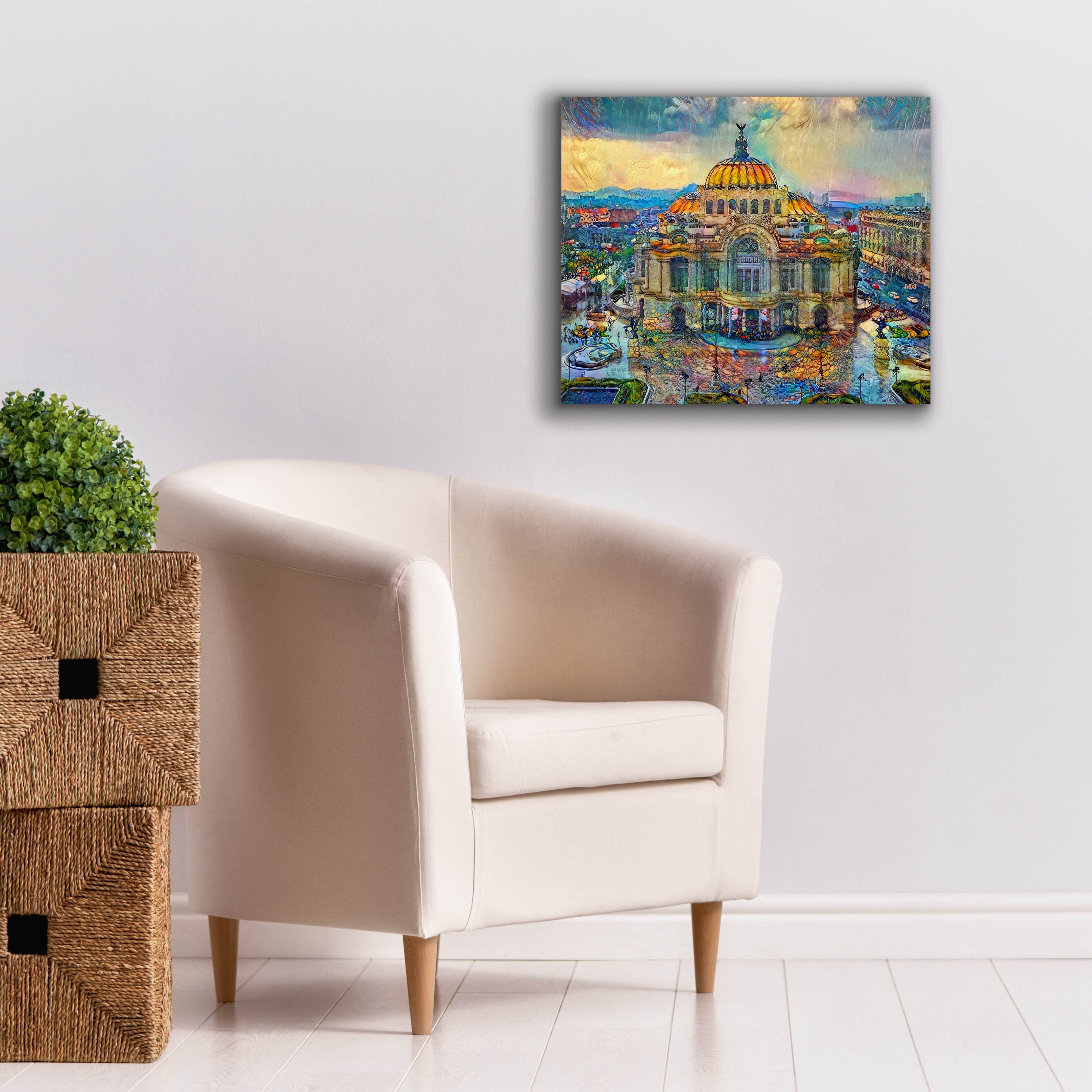 'Mexico City Palace of Fine Arts in the rain' by Pedro Gavidia, Canvas Wall Art,24 x 20