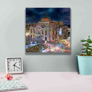 'Mexico City Palace of Fine Arts at night' by Pedro Gavidia, Canvas Wall Art,12 x 12