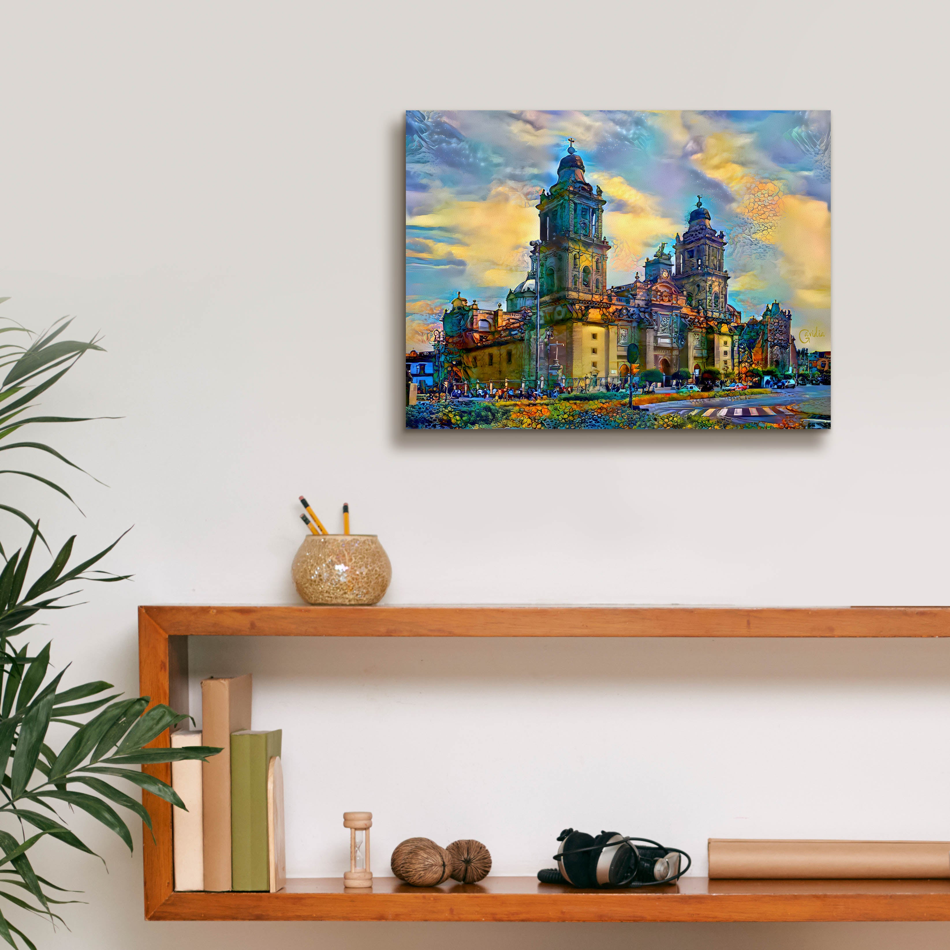 'Mexico City Metropolitan Cathedral' by Pedro Gavidia, Canvas Wall Art,16 x 12