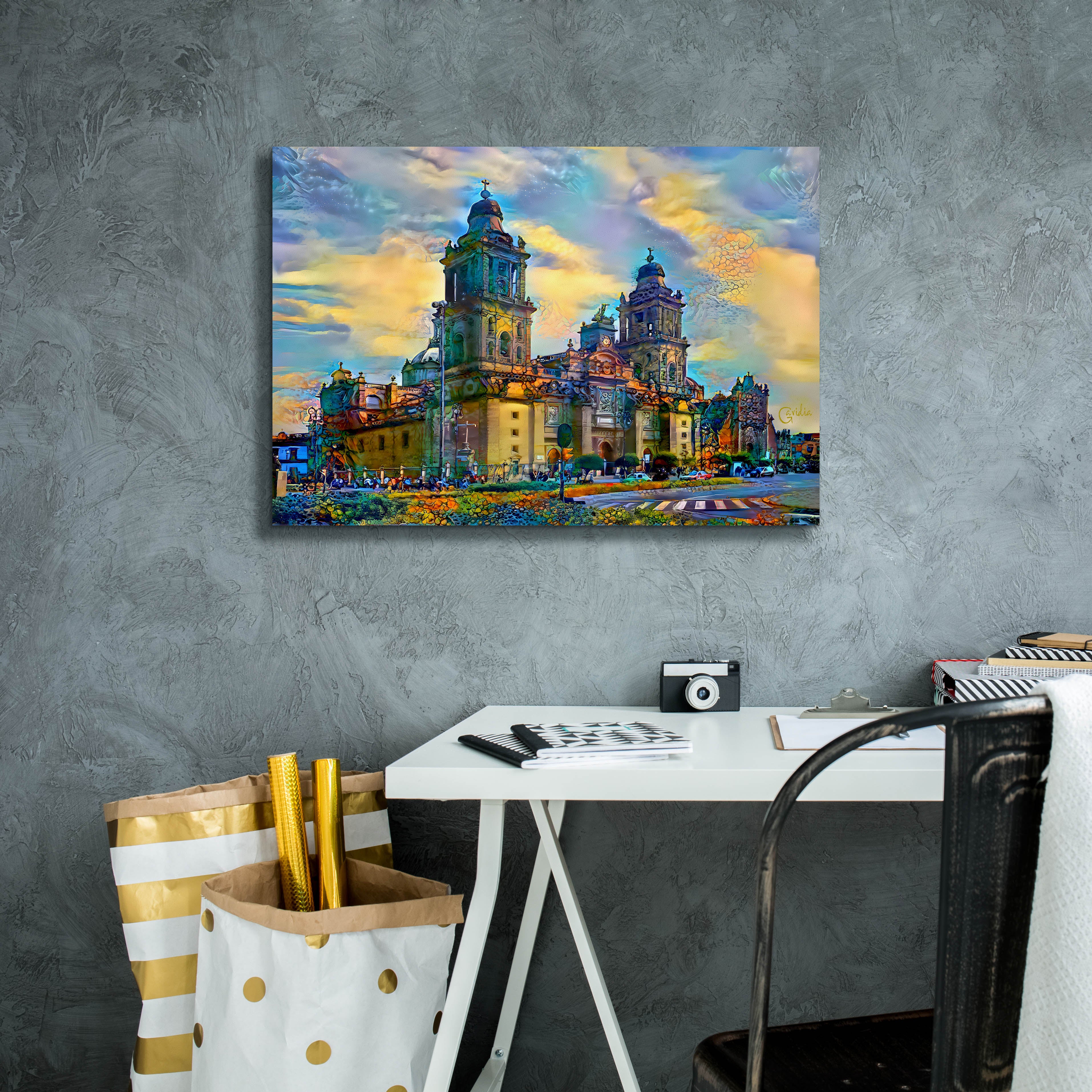 'Mexico City Metropolitan Cathedral' by Pedro Gavidia, Canvas Wall Art,26 x 18