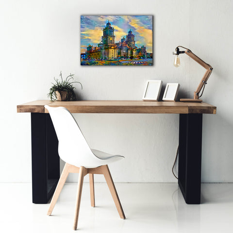 Image of 'Mexico City Metropolitan Cathedral' by Pedro Gavidia, Canvas Wall Art,26 x 18