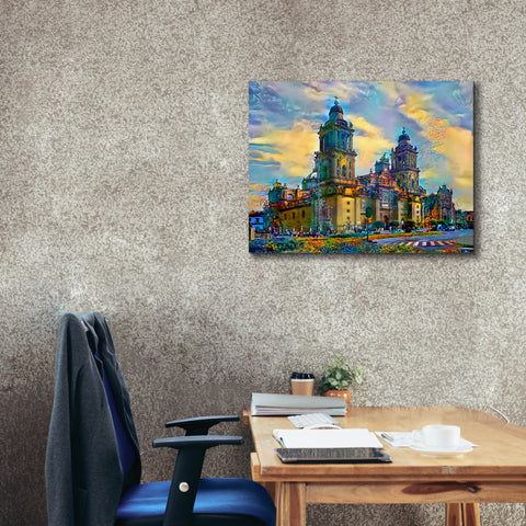 Image of 'Mexico City Metropolitan Cathedral' by Pedro Gavidia, Canvas Wall Art,34 x 26