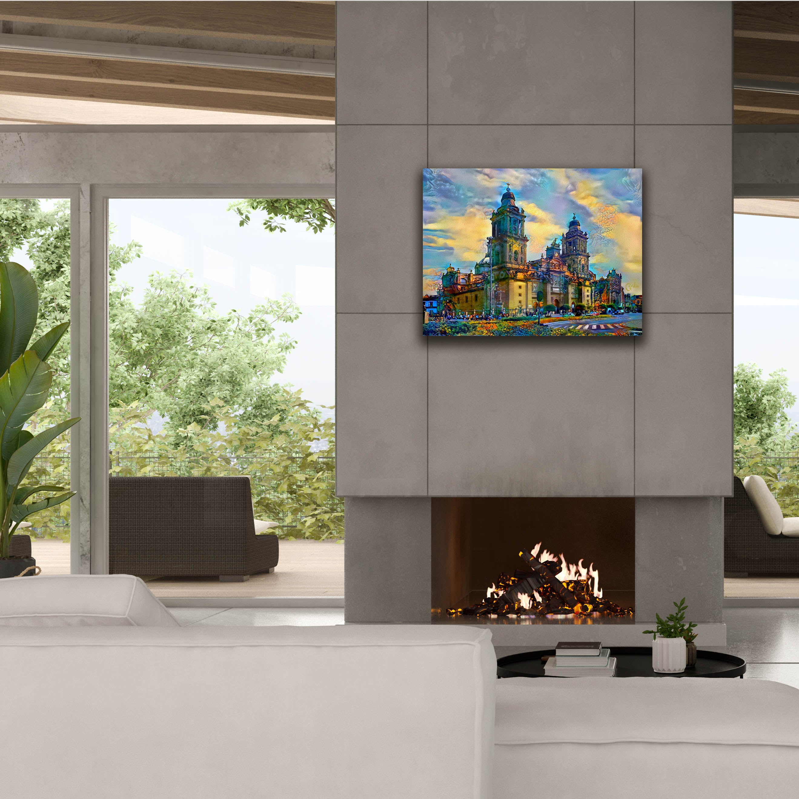'Mexico City Metropolitan Cathedral' by Pedro Gavidia, Canvas Wall Art,34 x 26