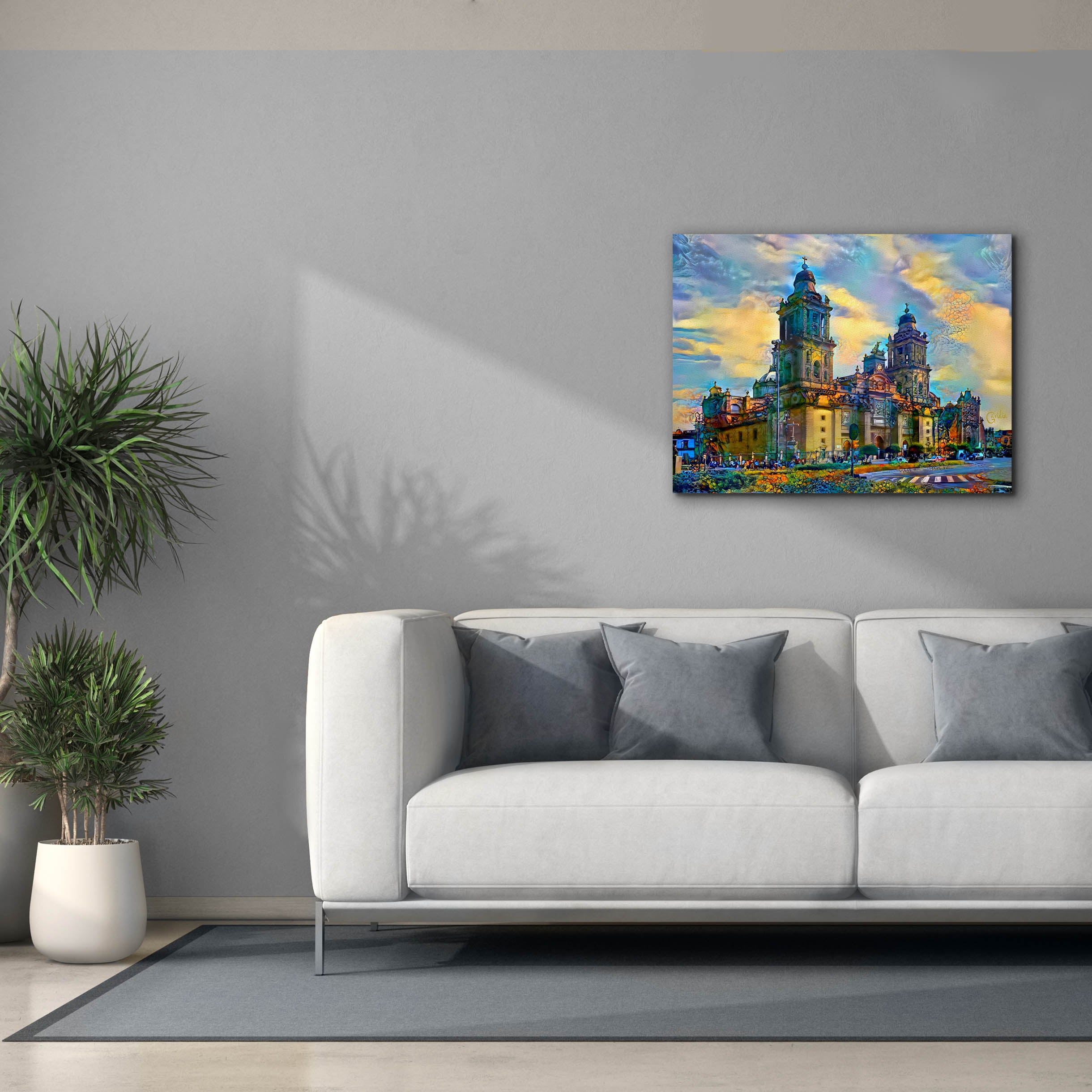 'Mexico City Metropolitan Cathedral' by Pedro Gavidia, Canvas Wall Art,34 x 26