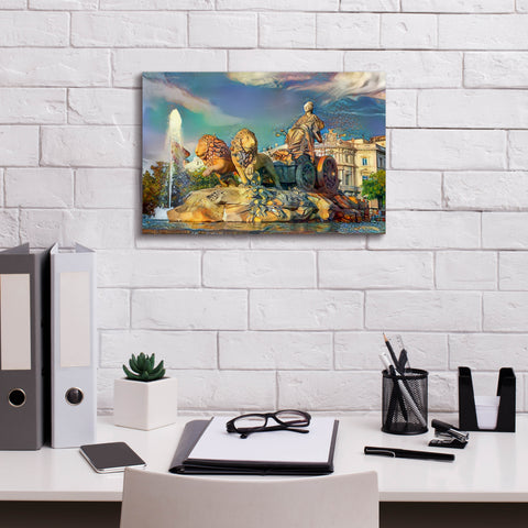 Image of 'Madrid Spain Cibeles Fountain' by Pedro Gavidia, Canvas Wall Art,18 x 12