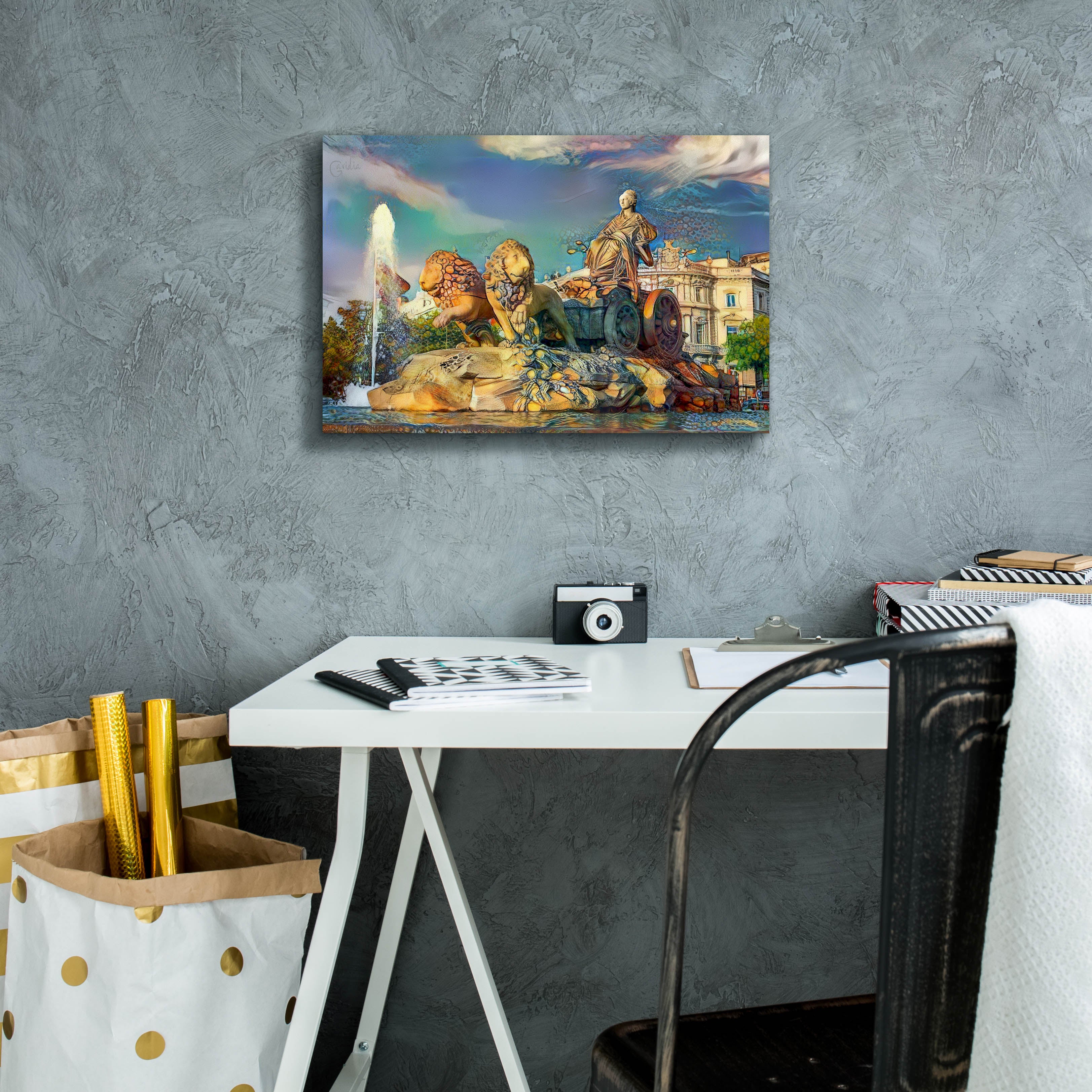'Madrid Spain Cibeles Fountain' by Pedro Gavidia, Canvas Wall Art,18 x 12
