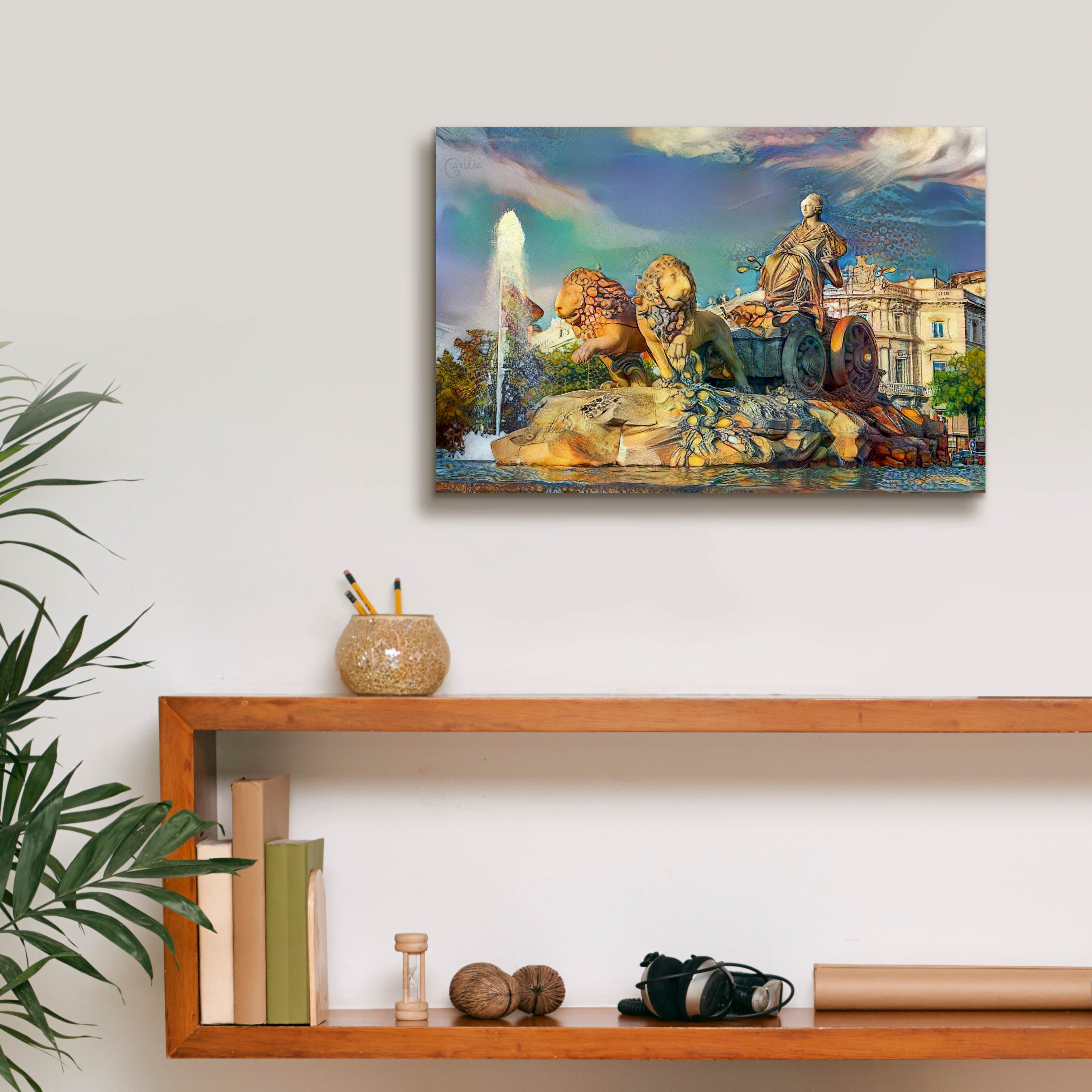 'Madrid Spain Cibeles Fountain' by Pedro Gavidia, Canvas Wall Art,18 x 12