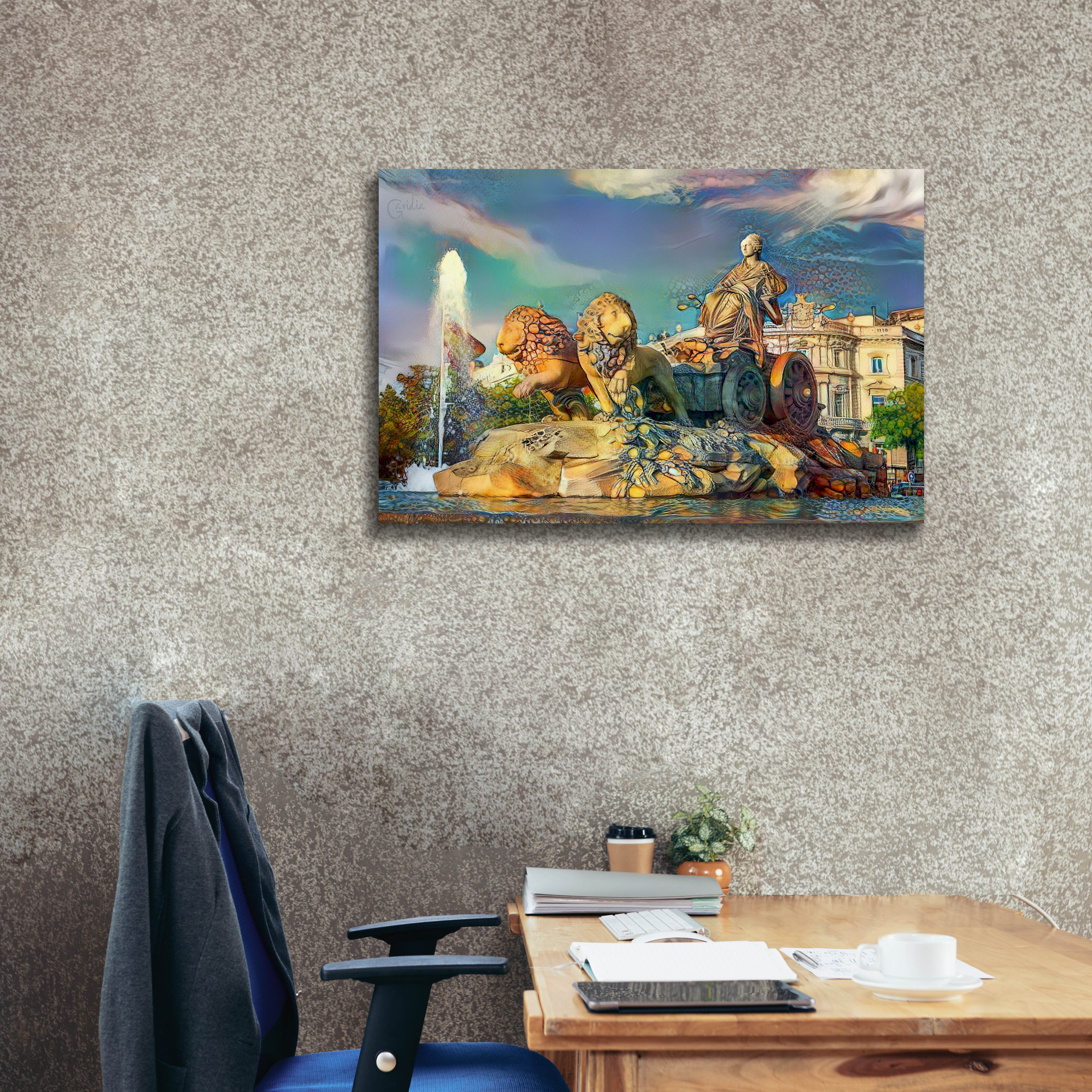 'Madrid Spain Cibeles Fountain' by Pedro Gavidia, Canvas Wall Art,40 x 26