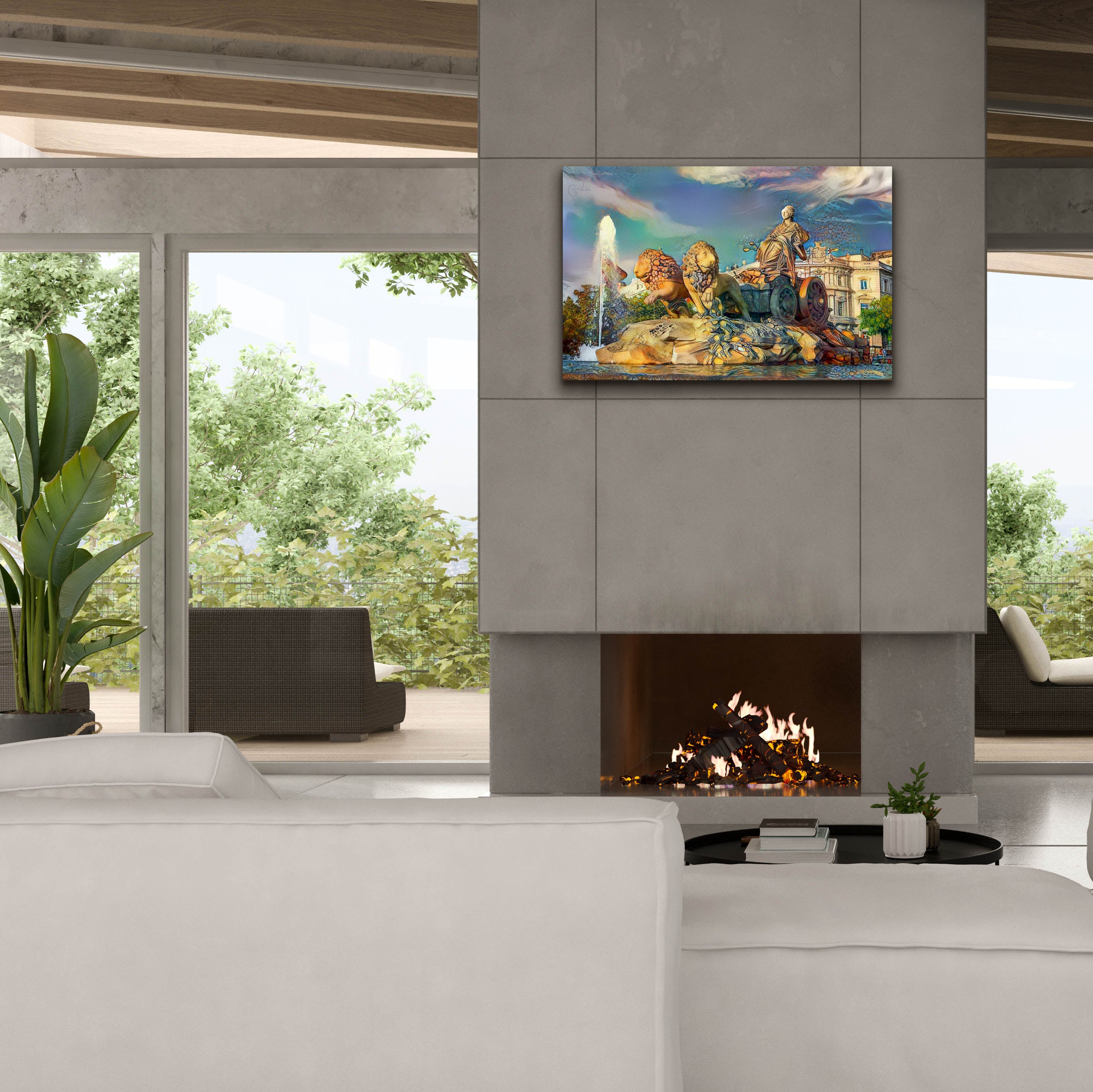 'Madrid Spain Cibeles Fountain' by Pedro Gavidia, Canvas Wall Art,40 x 26