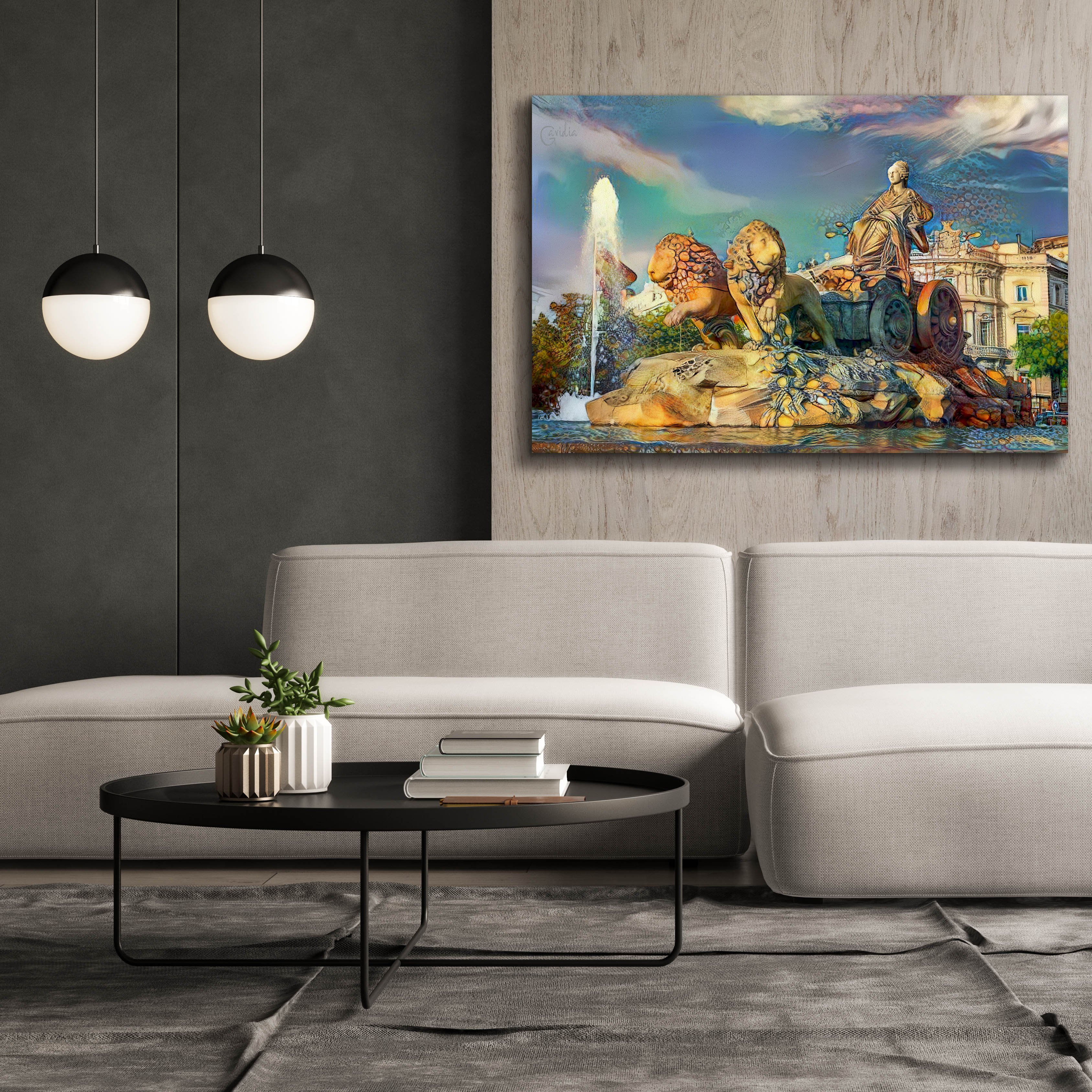 'Madrid Spain Cibeles Fountain' by Pedro Gavidia, Canvas Wall Art,60 x 40