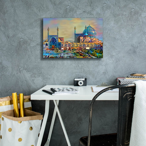Image of 'Isfahan Iran Imam Khomeini Mosque' by Pedro Gavidia, Canvas Wall Art,18 x 12
