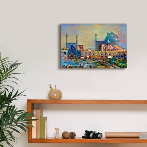 Image of 'Isfahan Iran Imam Khomeini Mosque' by Pedro Gavidia, Canvas Wall Art,18 x 12