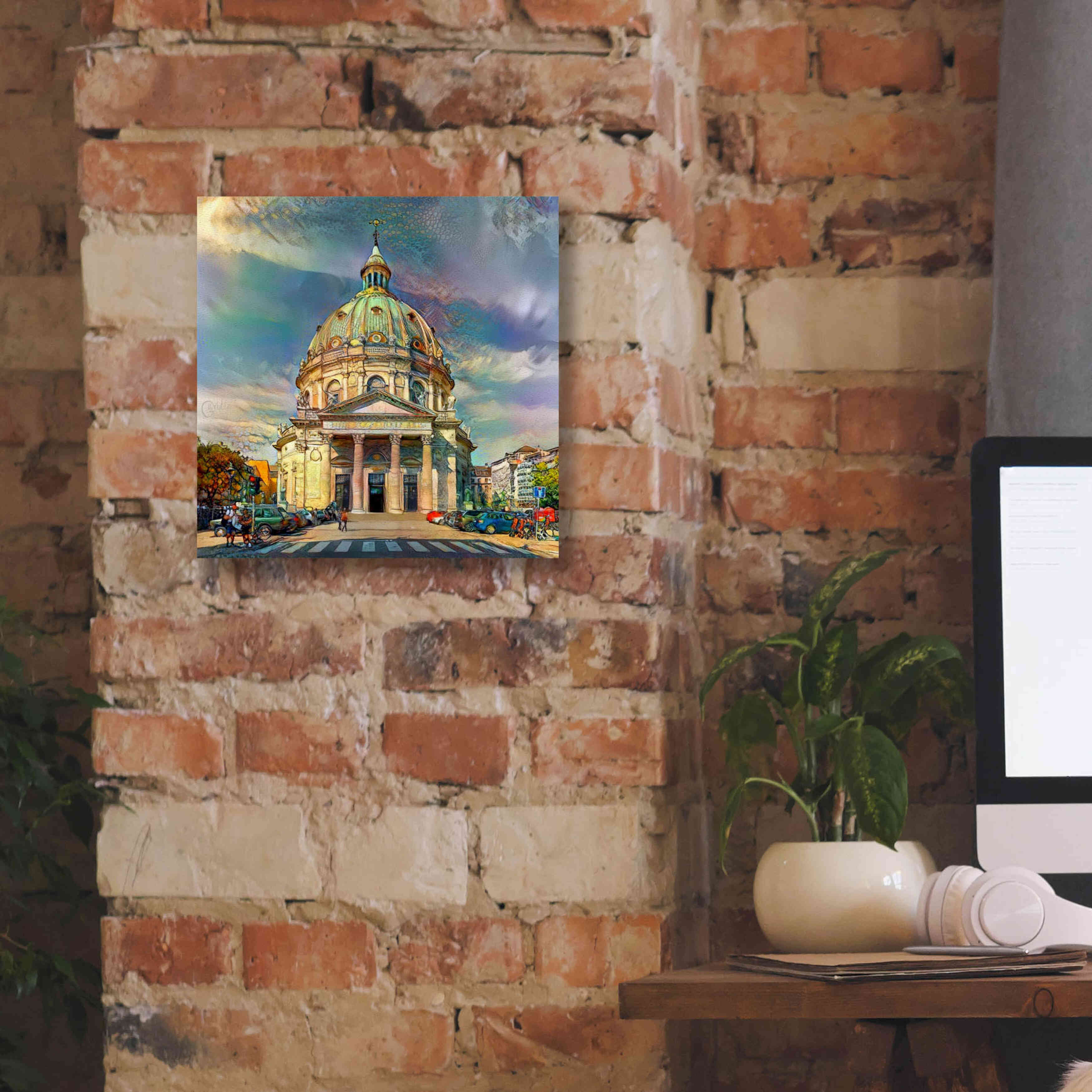 'Copenhagen Denmark Frederiks Church' by Pedro Gavidia, Canvas Wall Art,12 x 12