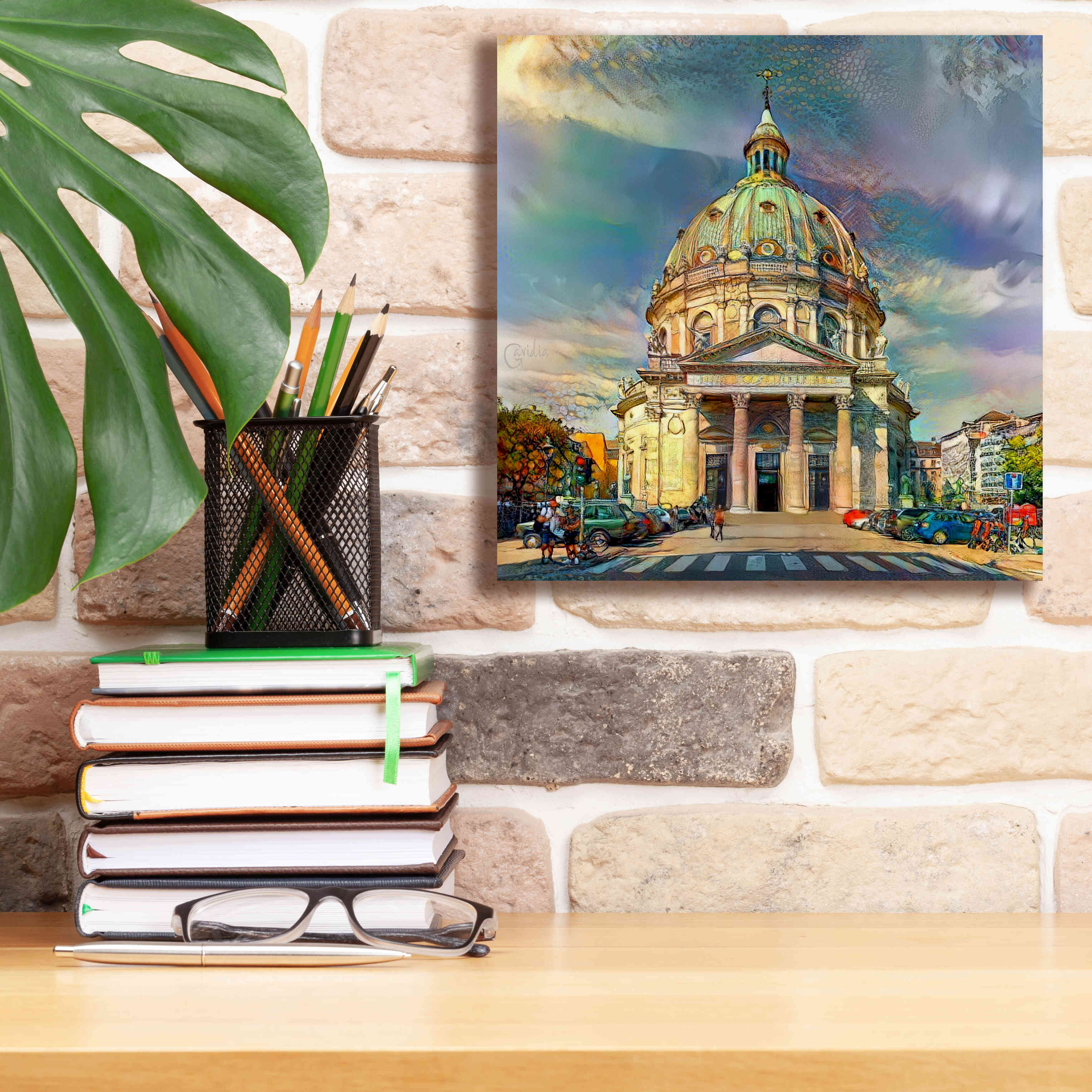 'Copenhagen Denmark Frederiks Church' by Pedro Gavidia, Canvas Wall Art,12 x 12