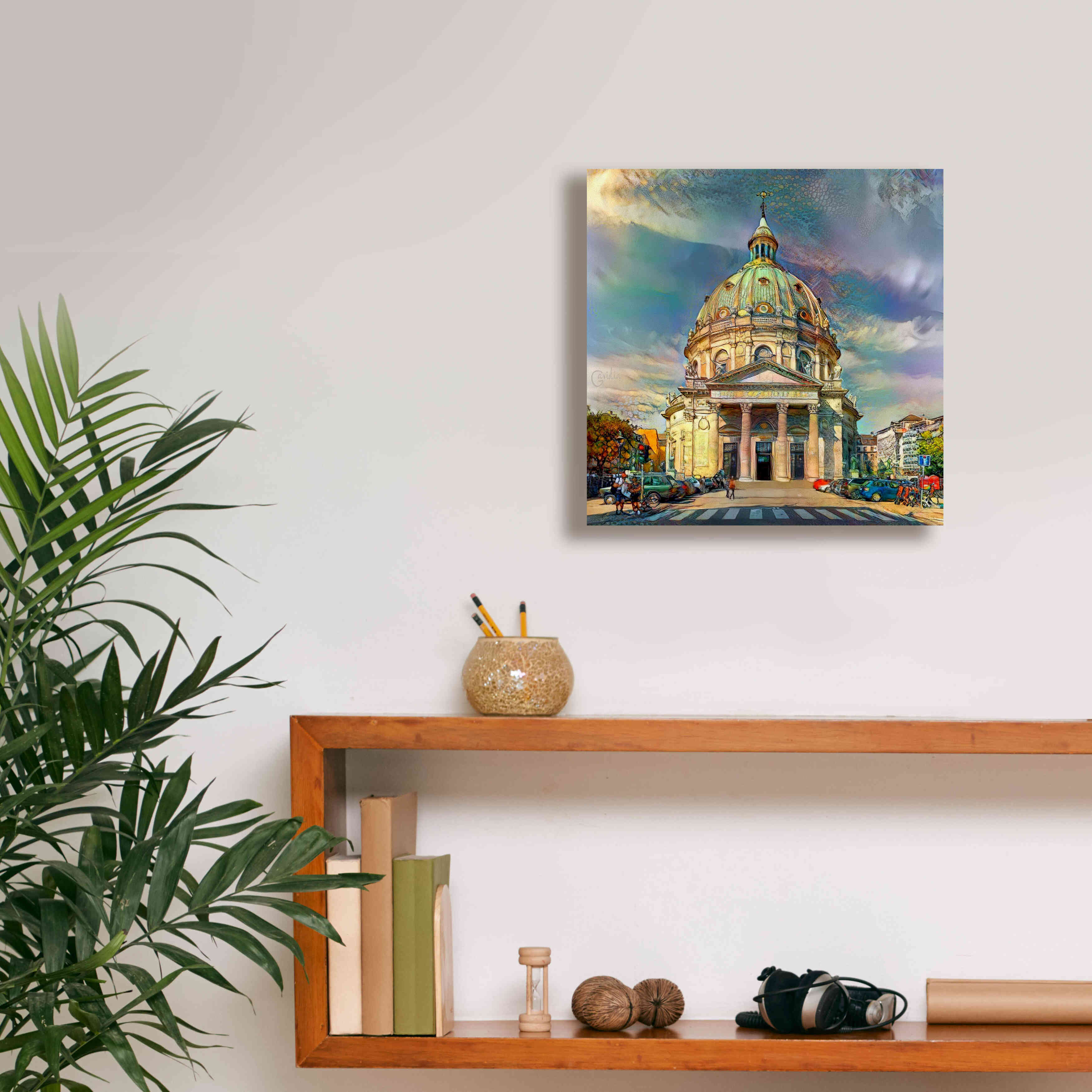'Copenhagen Denmark Frederiks Church' by Pedro Gavidia, Canvas Wall Art,12 x 12