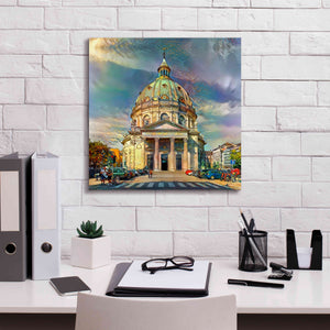 'Copenhagen Denmark Frederiks Church' by Pedro Gavidia, Canvas Wall Art,18 x 18