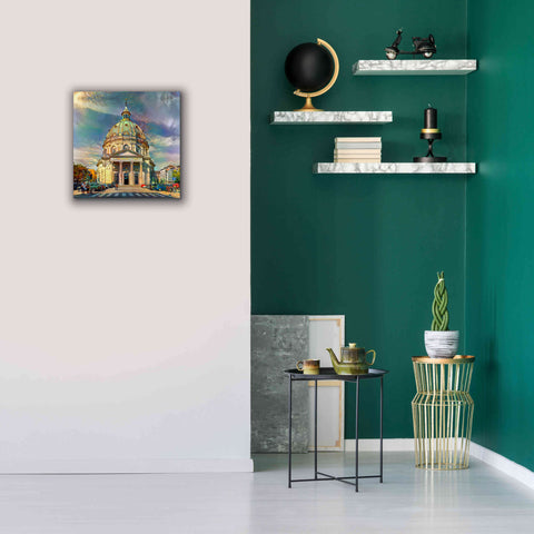Image of 'Copenhagen Denmark Frederiks Church' by Pedro Gavidia, Canvas Wall Art,18 x 18
