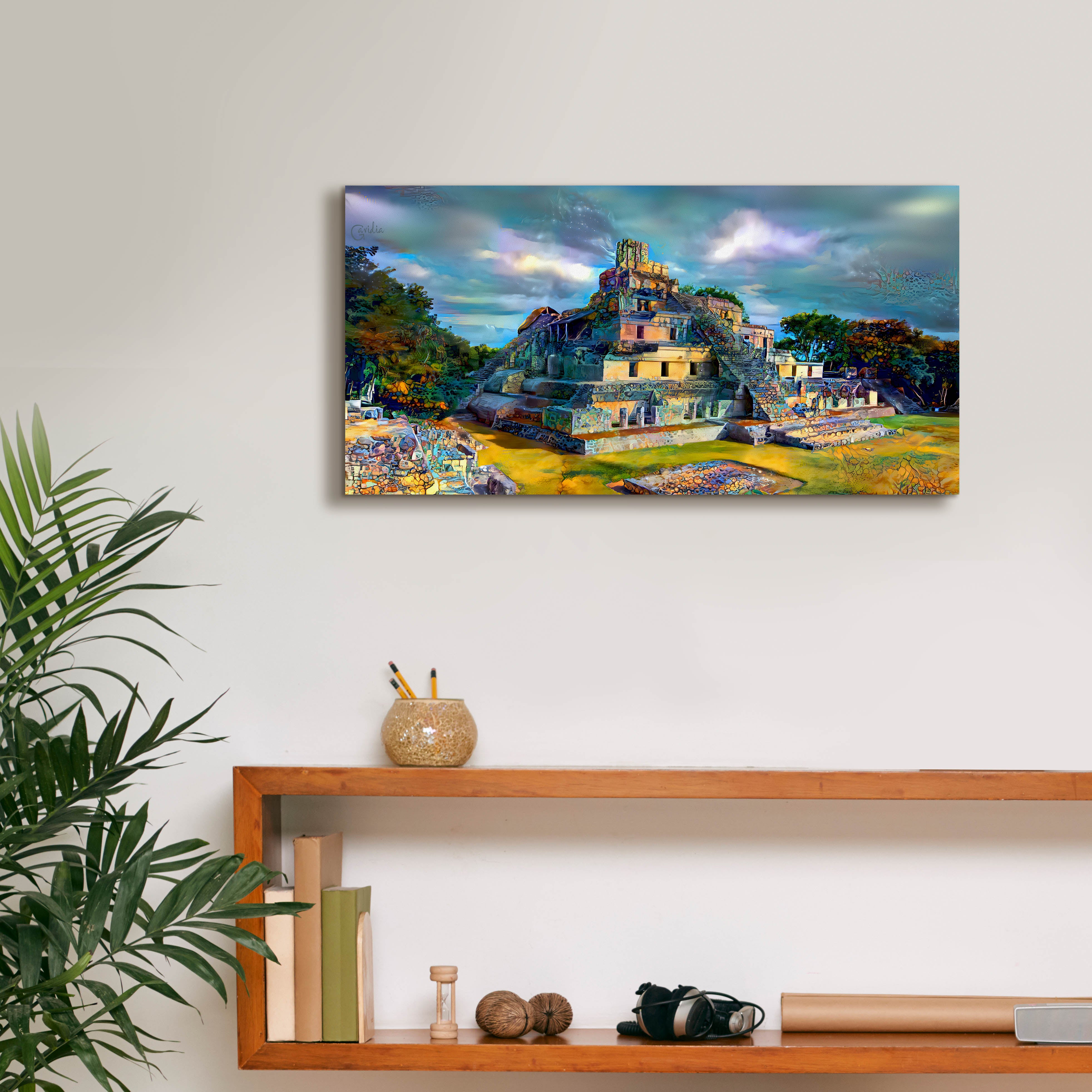 'Campeche Mexico Edzna Pyramid' by Pedro Gavidia, Canvas Wall Art,24 x 12