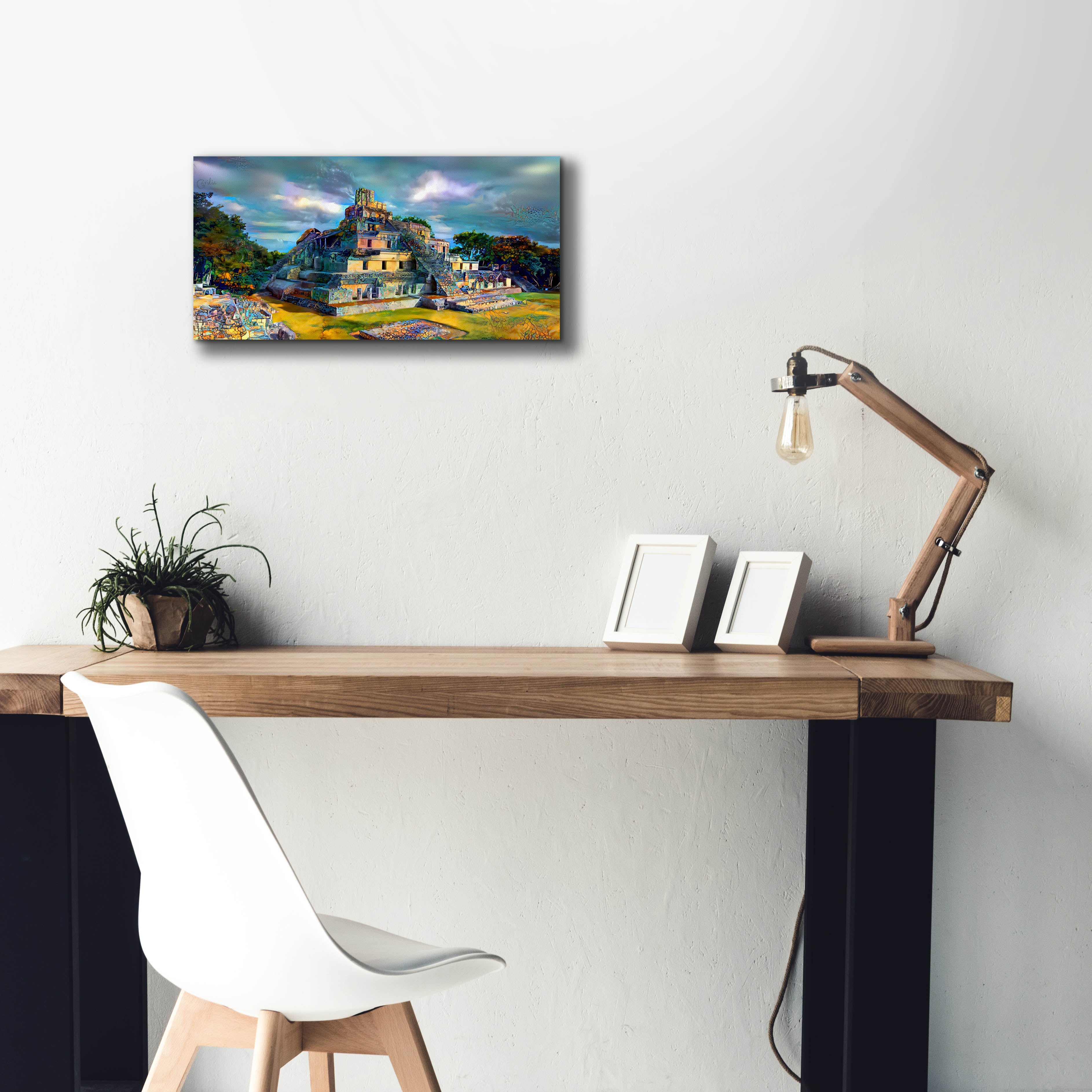 'Campeche Mexico Edzna Pyramid' by Pedro Gavidia, Canvas Wall Art,24 x 12
