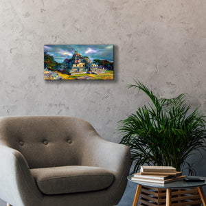 'Campeche Mexico Edzna Pyramid' by Pedro Gavidia, Canvas Wall Art,24 x 12