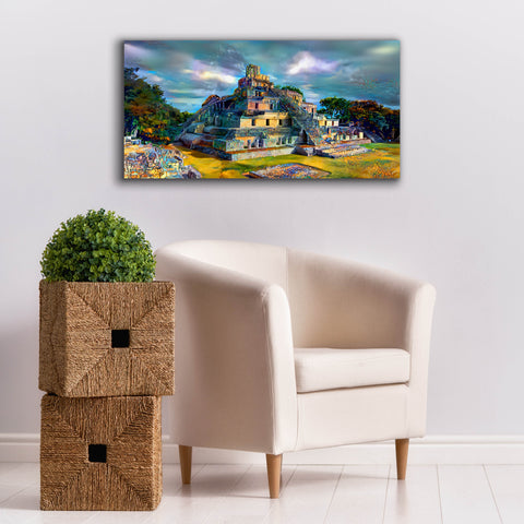 Image of 'Campeche Mexico Edzna Pyramid' by Pedro Gavidia, Canvas Wall Art,40 x 20