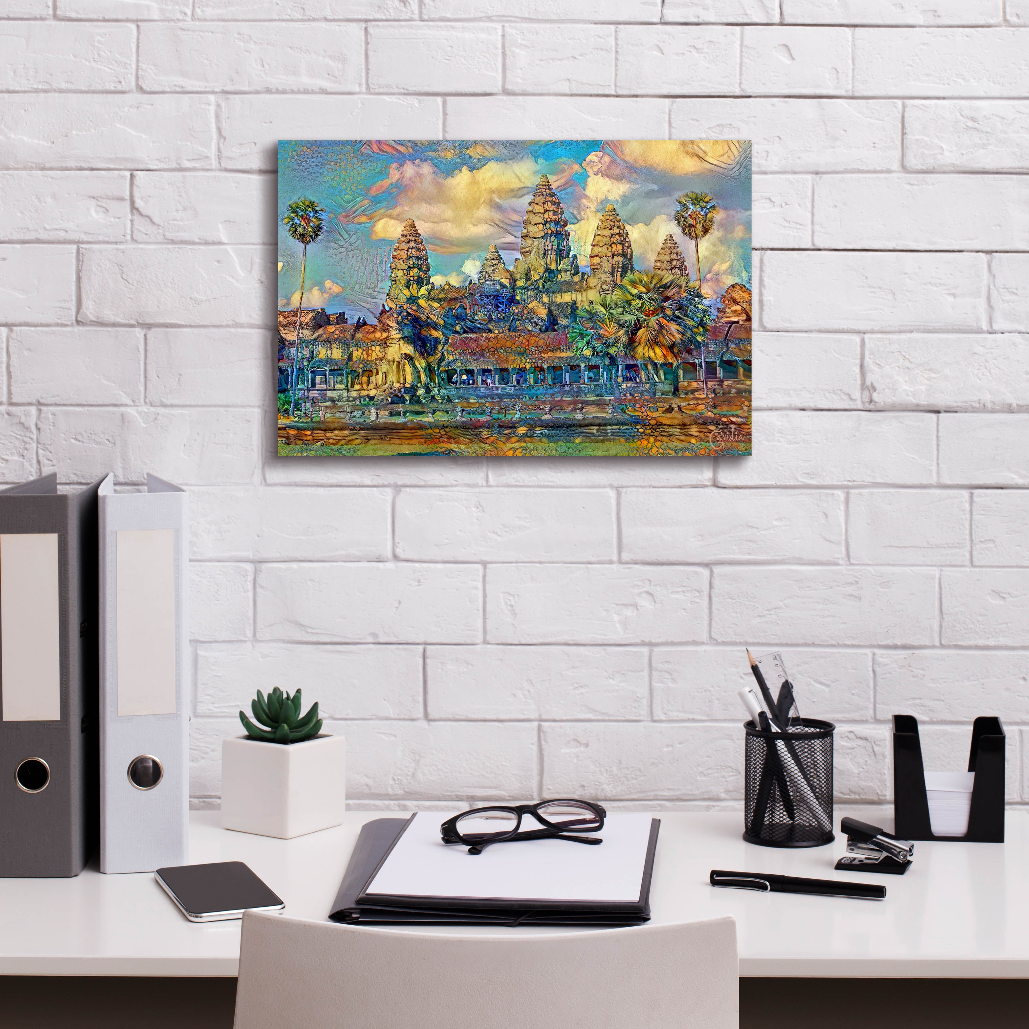 'Cambodia Angkor Wat' by Pedro Gavidia, Canvas Wall Art,18 x 12