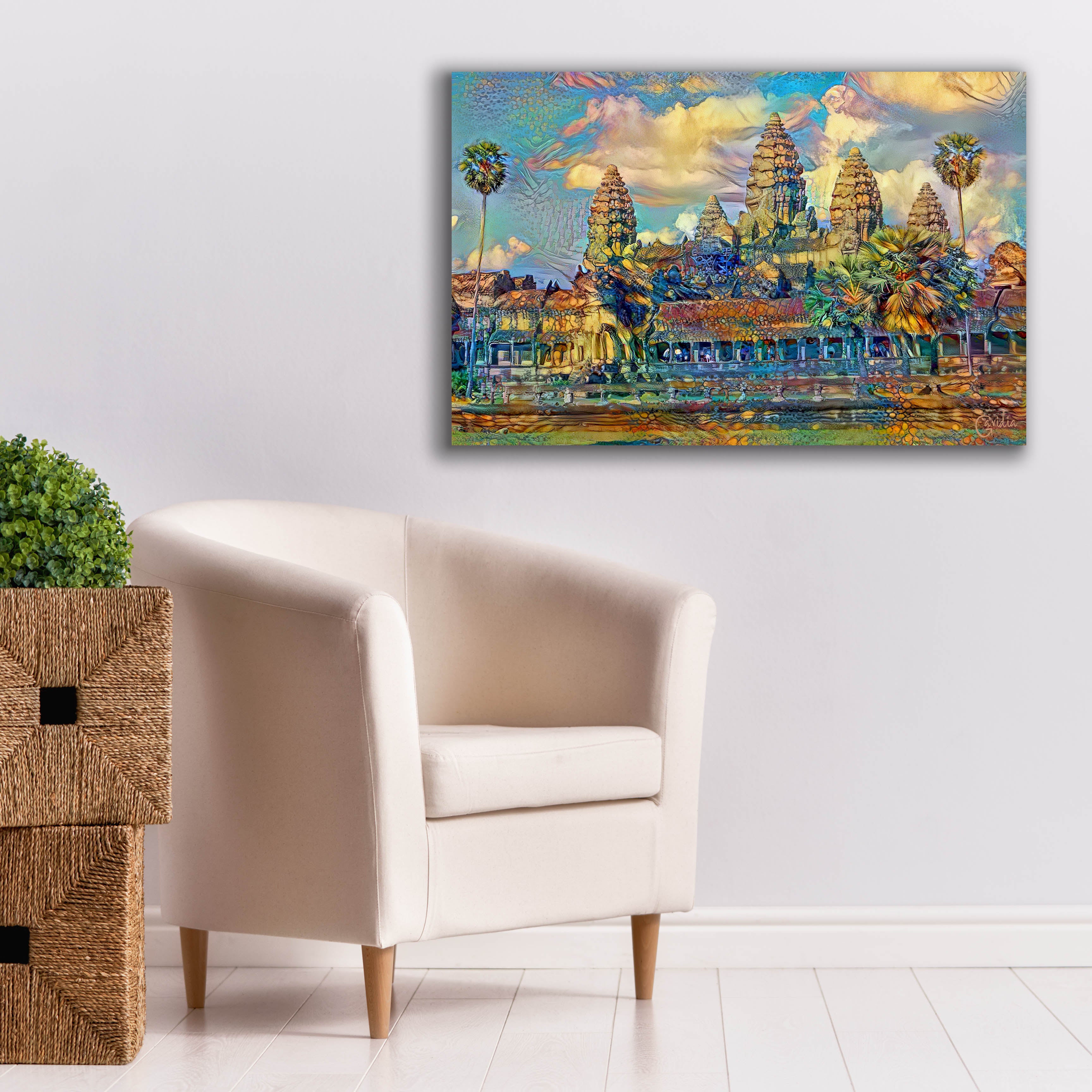 'Cambodia Angkor Wat' by Pedro Gavidia, Canvas Wall Art,40 x 26
