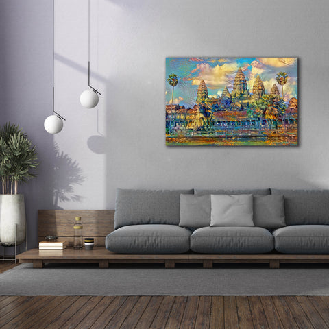 Image of 'Cambodia Angkor Wat' by Pedro Gavidia, Canvas Wall Art,60 x 40