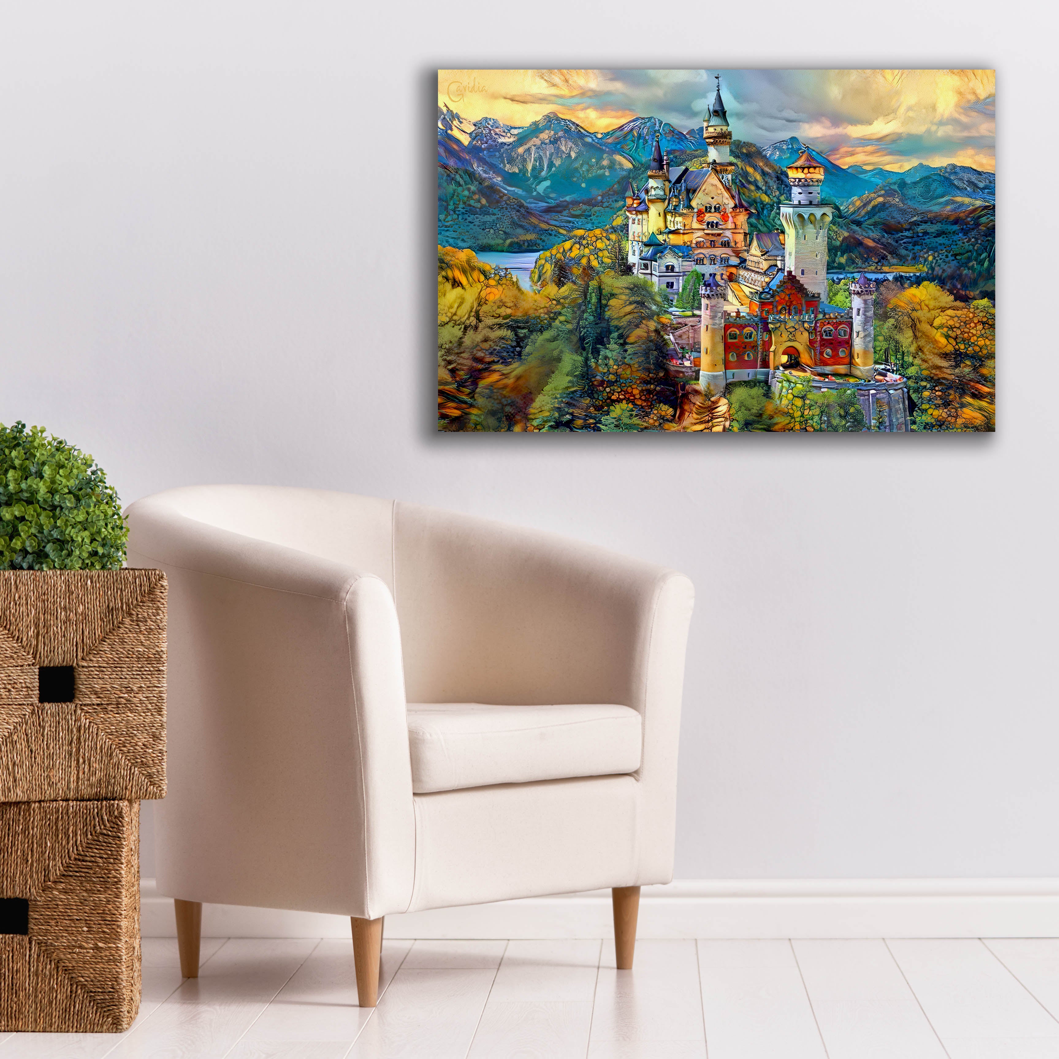 'Baviera Fussen Germany Neuschwanstein castle' by Pedro Gavidia, Canvas Wall Art,40 x 26