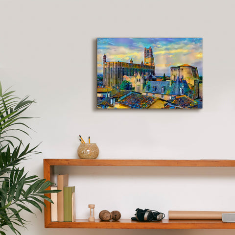 Image of 'Albi France Cathedral Basilica of Saint Cecilia' by Pedro Gavidia, Canvas Wall Art,18 x 12