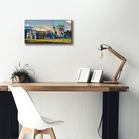 Image of 'Aberdeenshire Scotland Balmoral Castle' by Pedro Gavidia, Canvas Wall Art,24 x 12