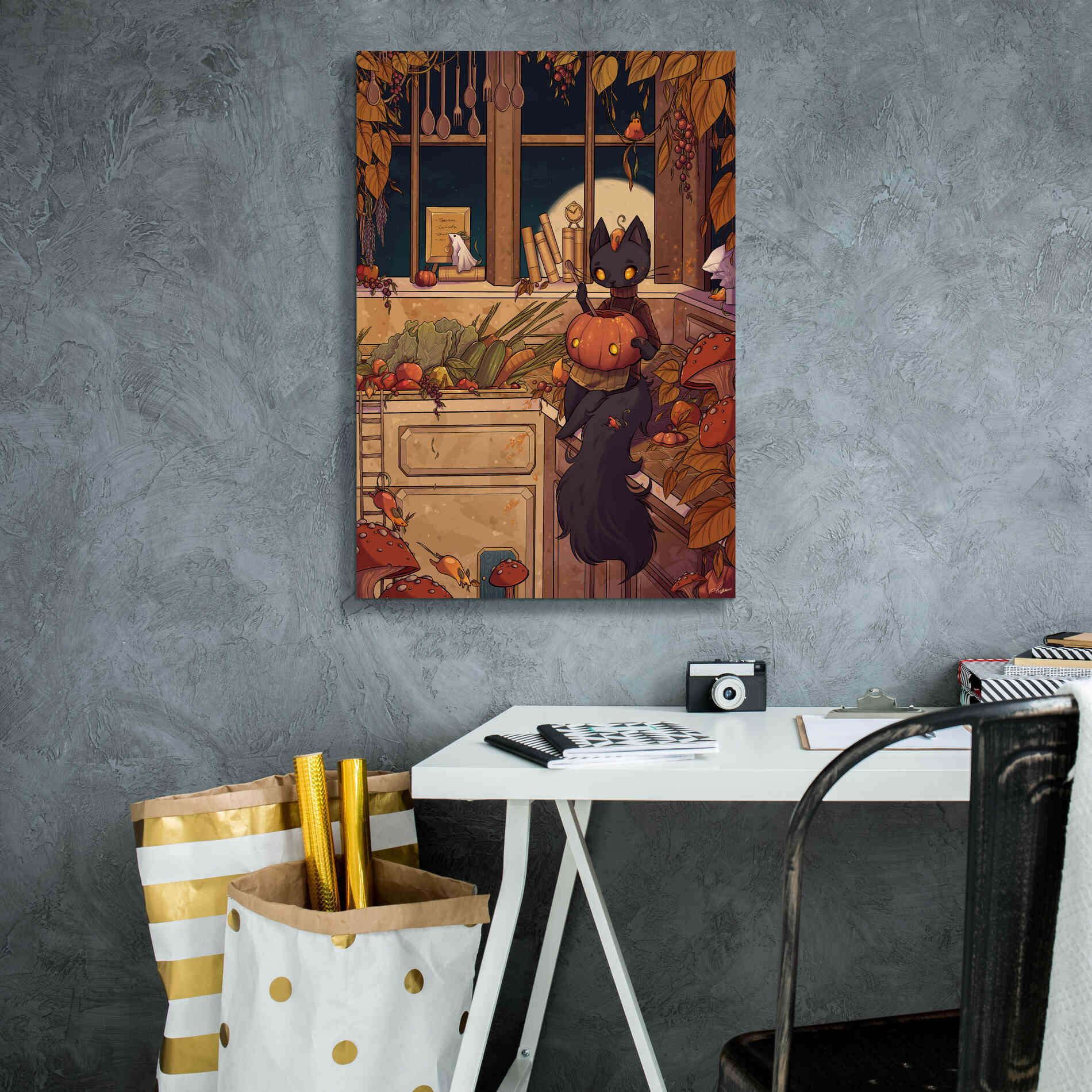 'Soup Cat' by Avery Multer, Canvas Wall Art,18 x 26